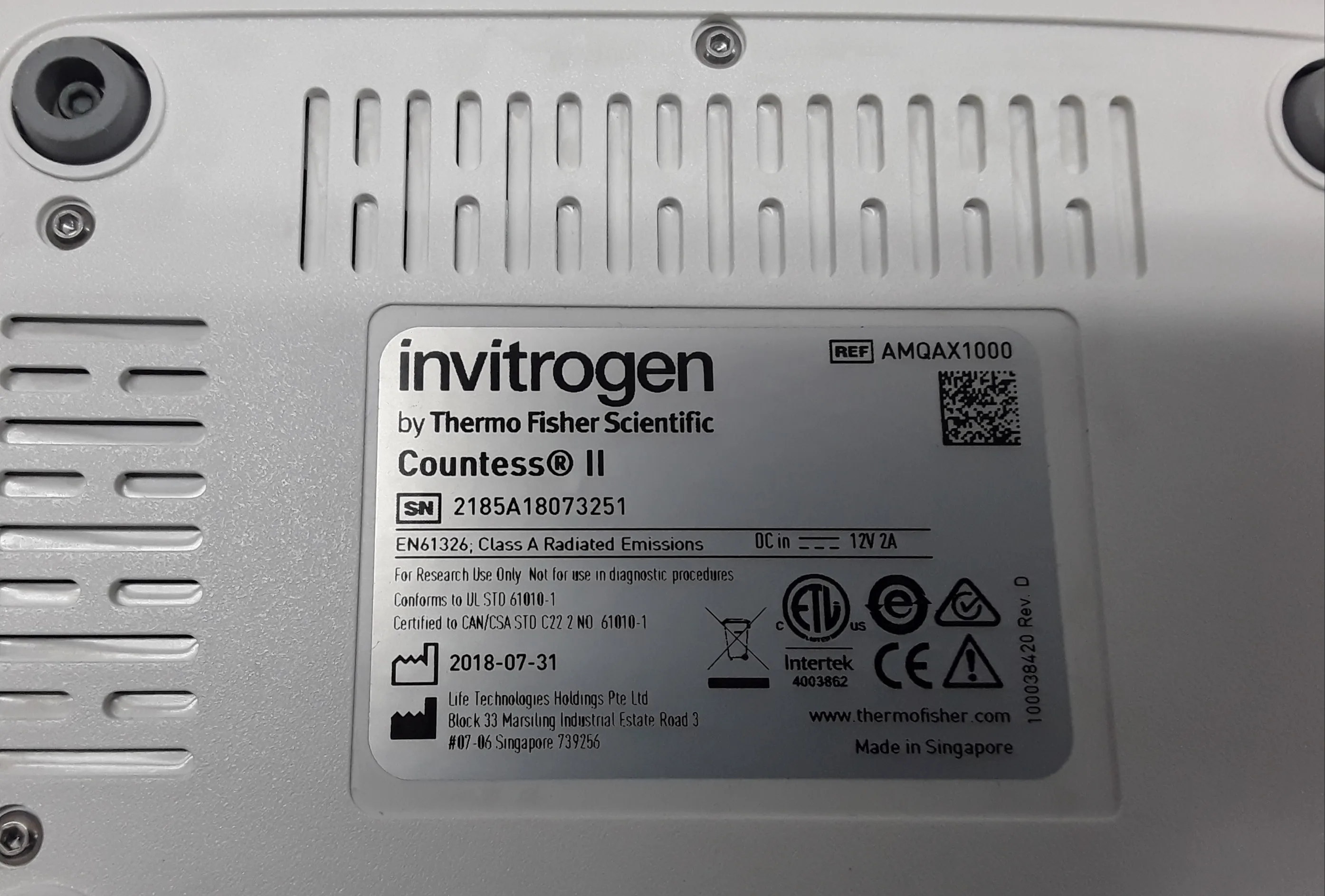 Invitrogen Countess II Automated Cell Counter AMQAX1000