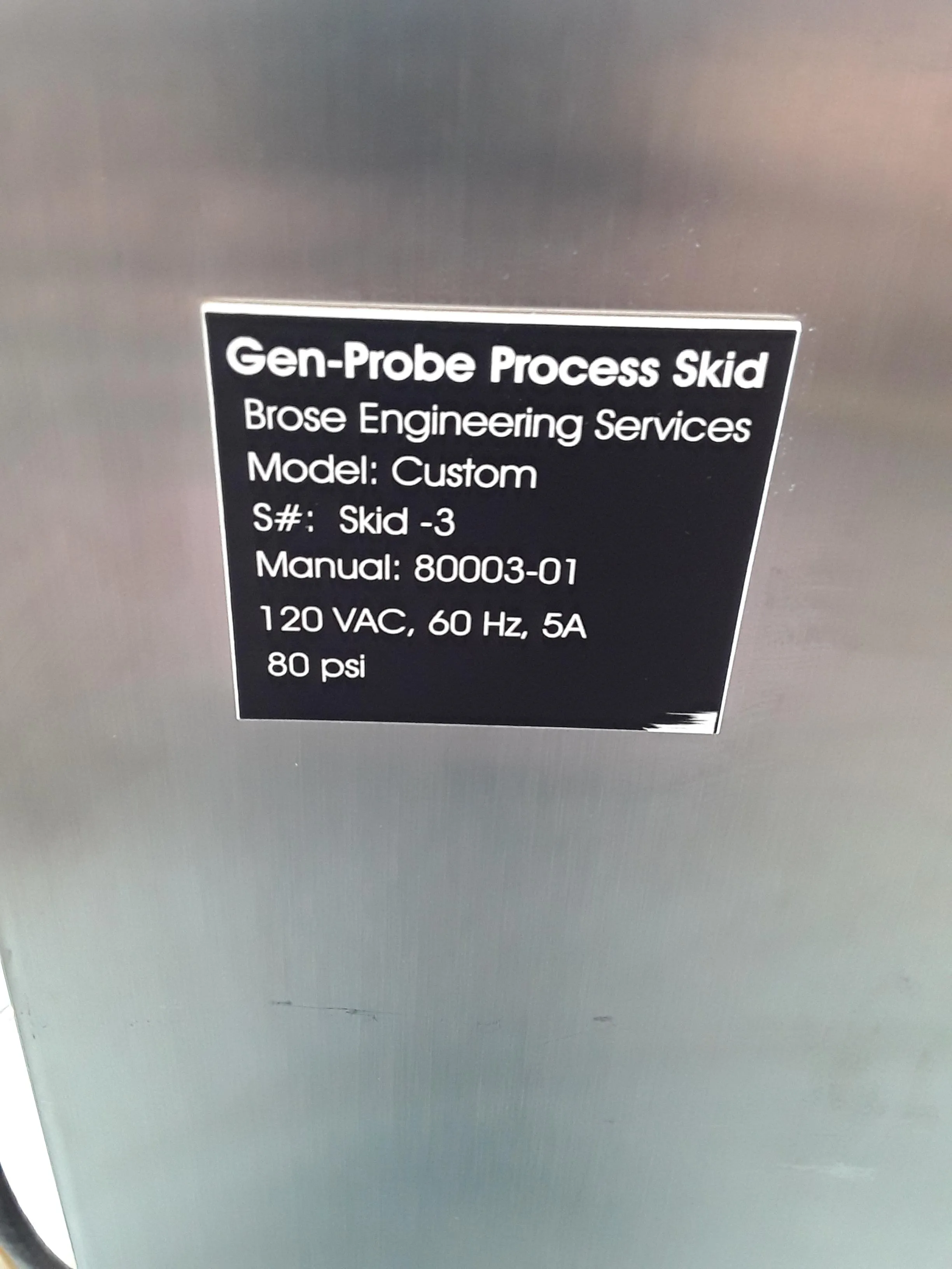 Gen-Probe Custom Fill Process Skid with Watson Marlow 621 DI-R Pump