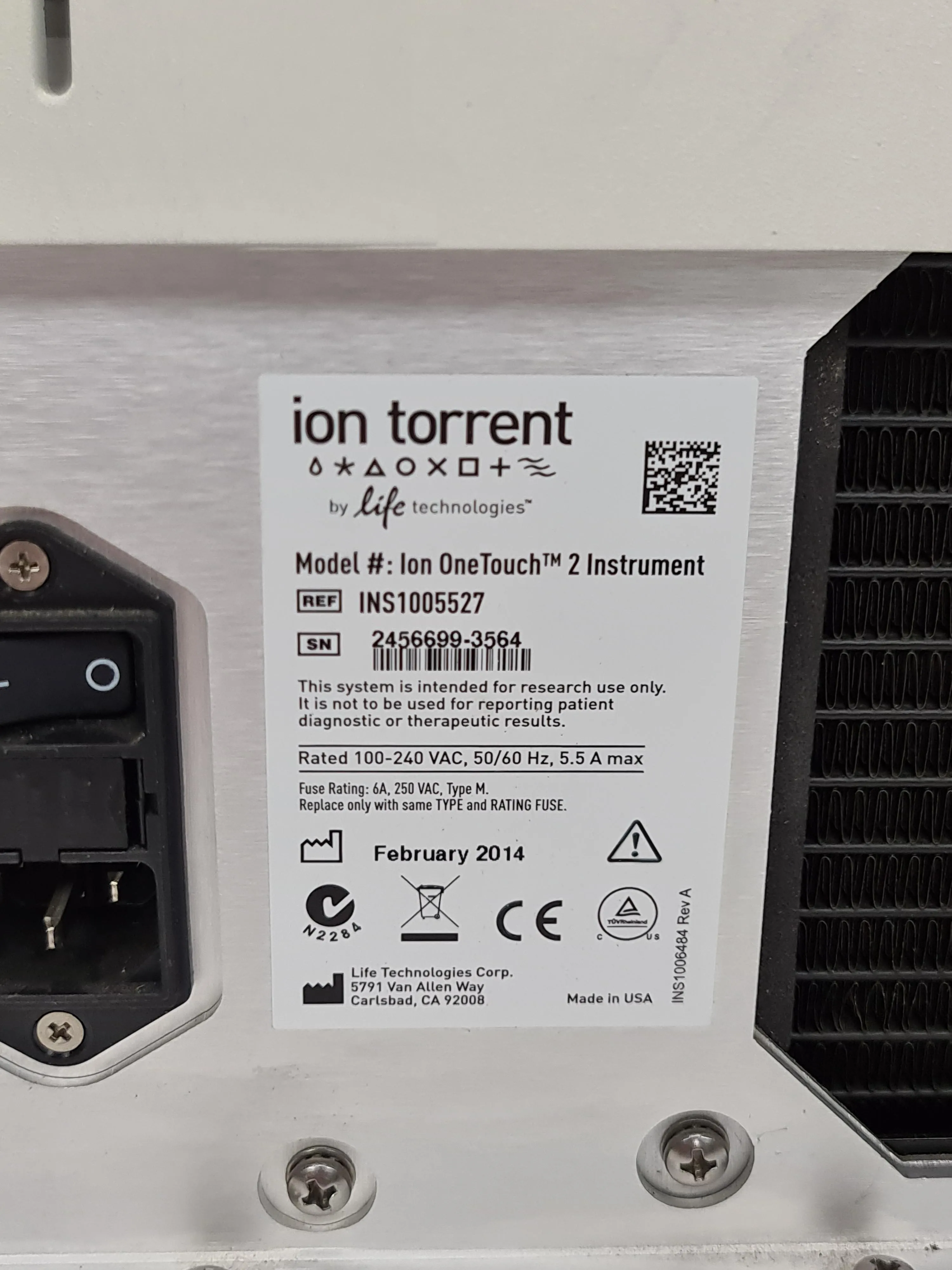 Ion Torrent Ion OneTouch 2 DNA Sequencer