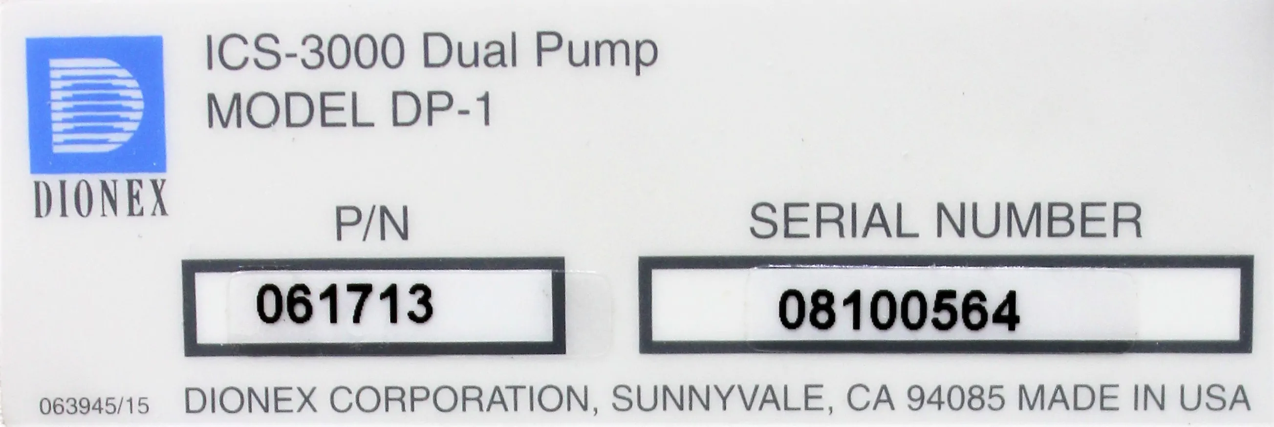 Dionex ICS-3000 Dual Pump Model DP-1/SP-1