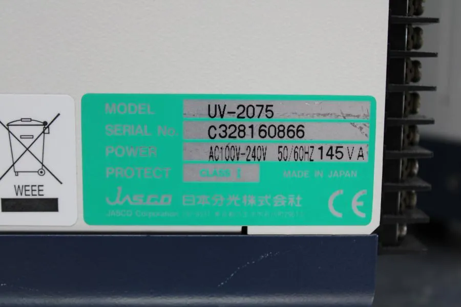 JASCO HPLC SYSTEM includes:PU-2089,UV-2075,LC-NET II/ADC,Manual Sample Injector