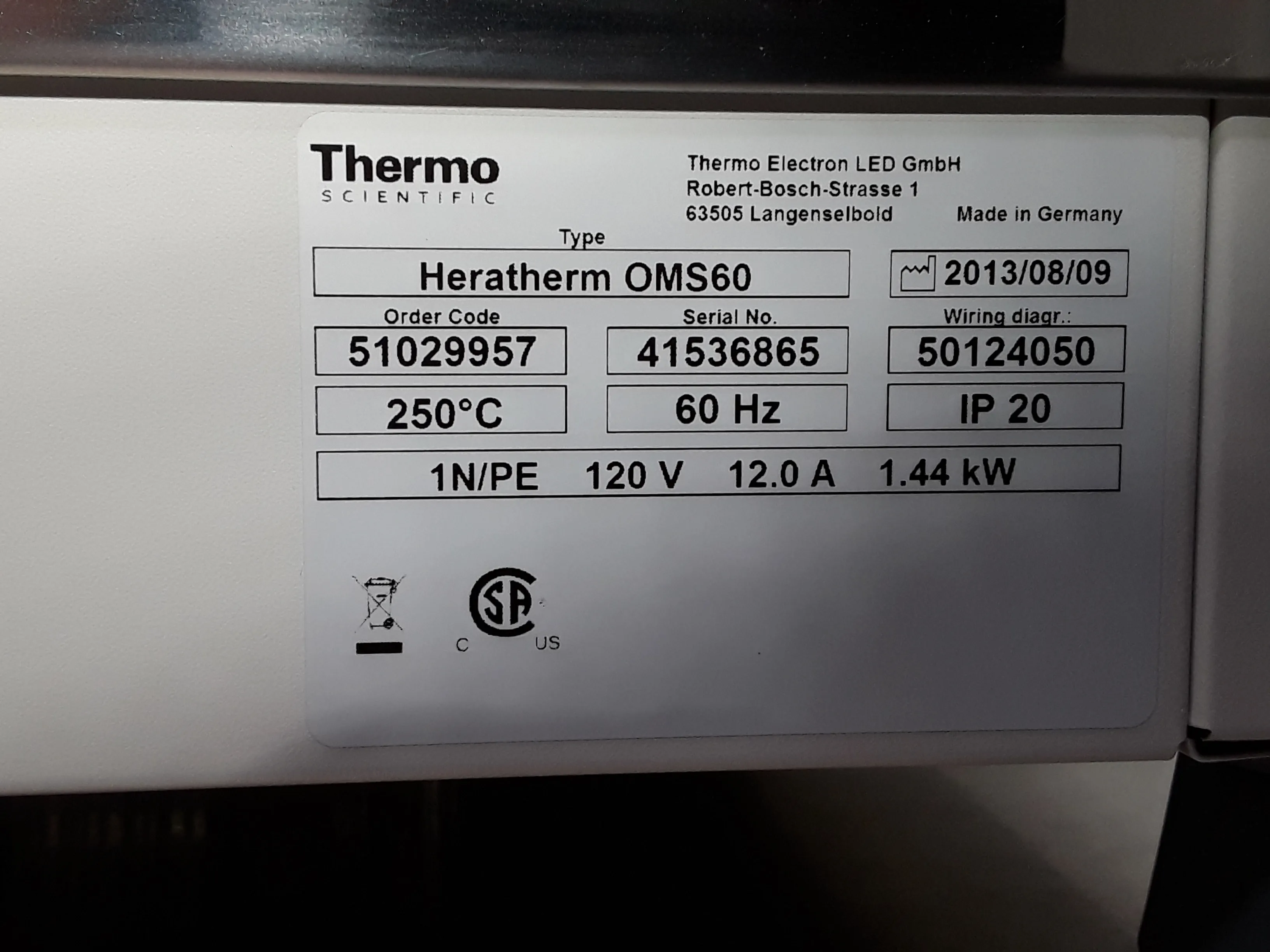 Thermo Fisher Heratherm OMS60 General Protocol Mechanical Convection Oven 120V 60Hz US - R 41536865