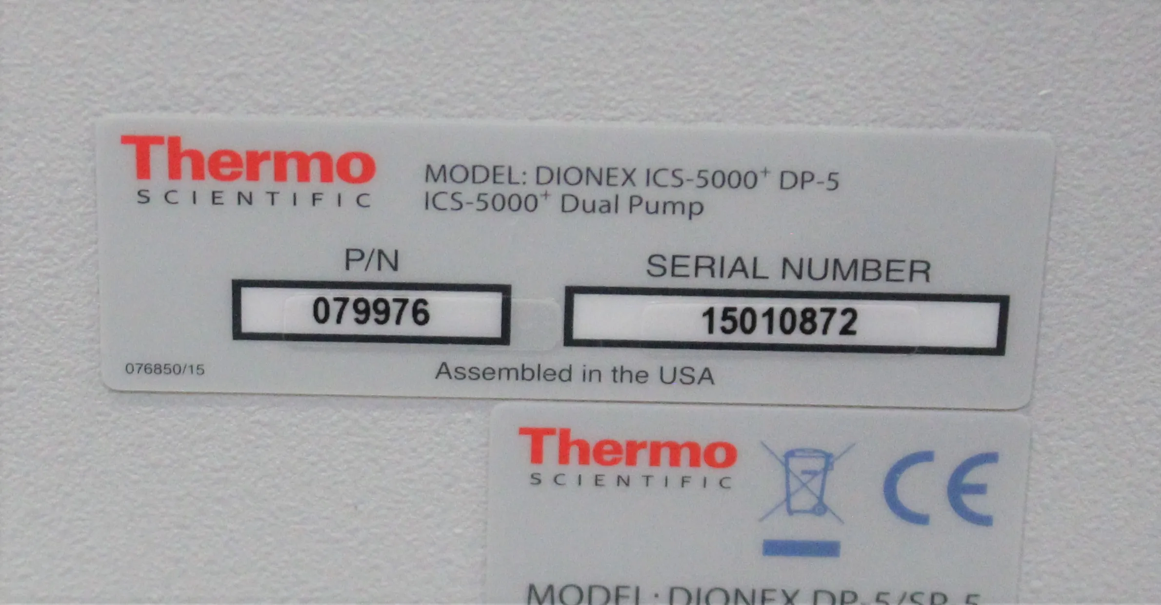 Thermo Fisher Dionex ICS-5000 DP-5 Dual Piston Analytical Pump