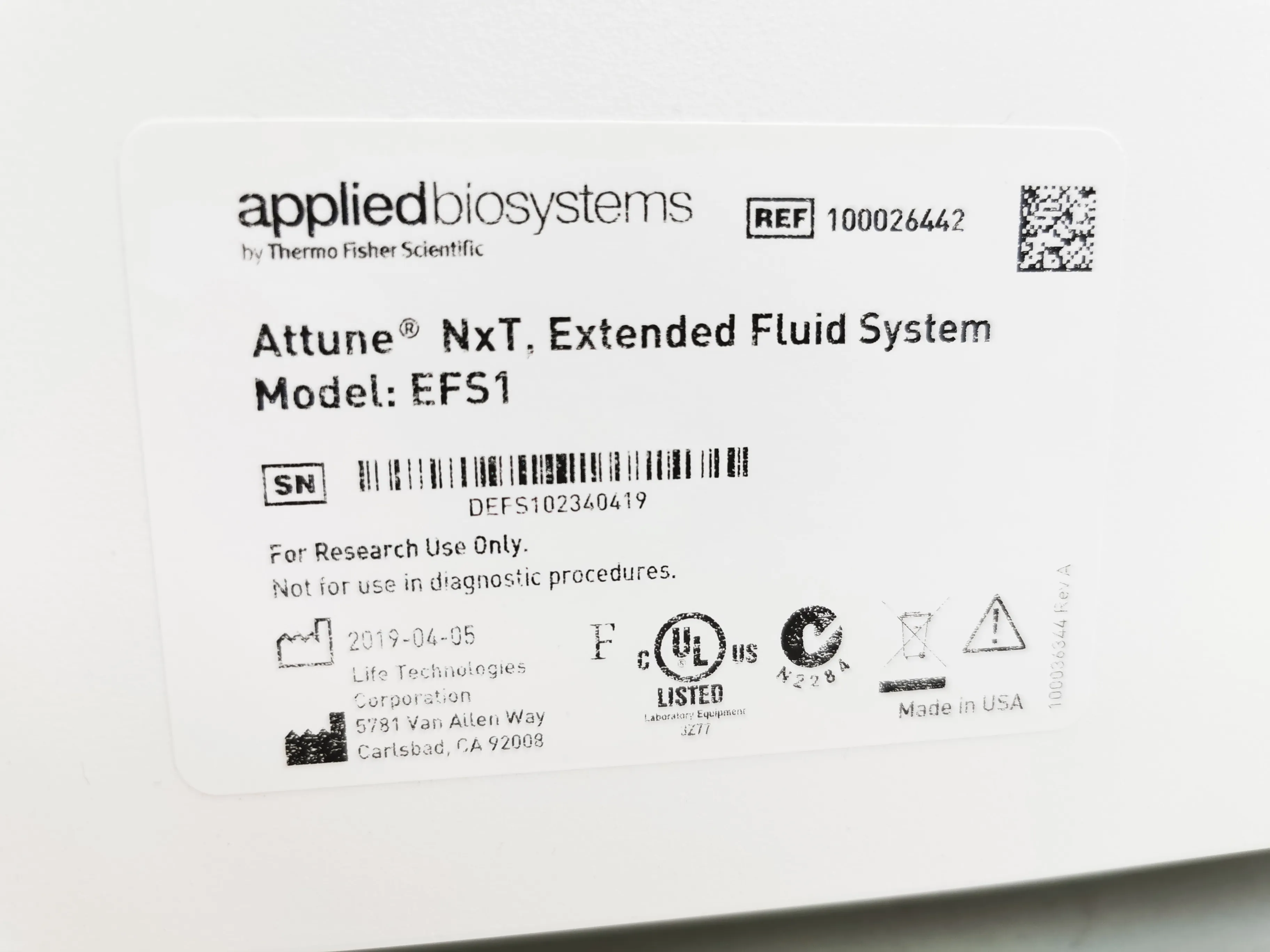 Applied Biosystems Attune NxT Extended Fluid System