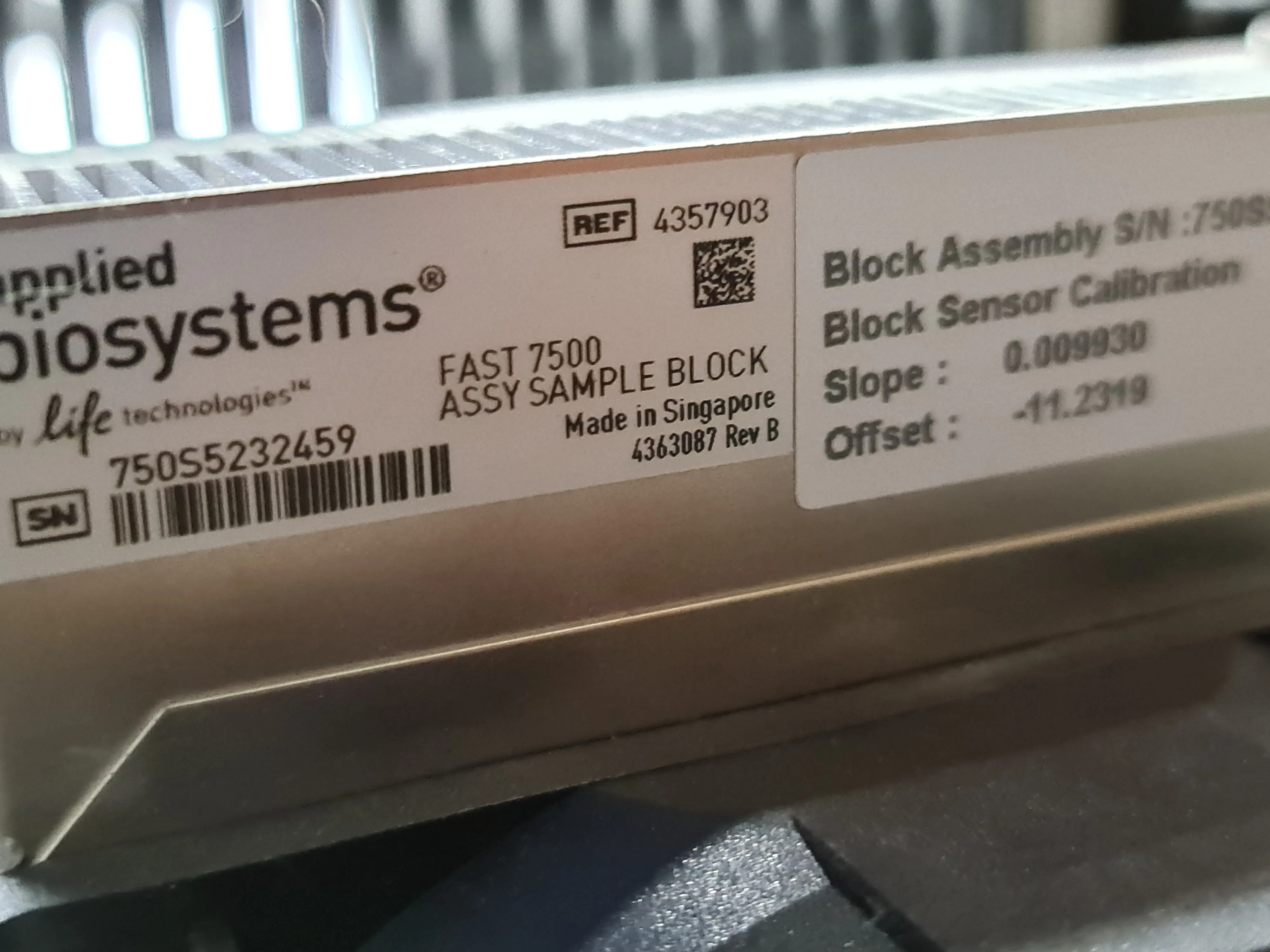 Applied Biosystems Gemini 7300 7500 96-Well Block Assembly Drive 4357903