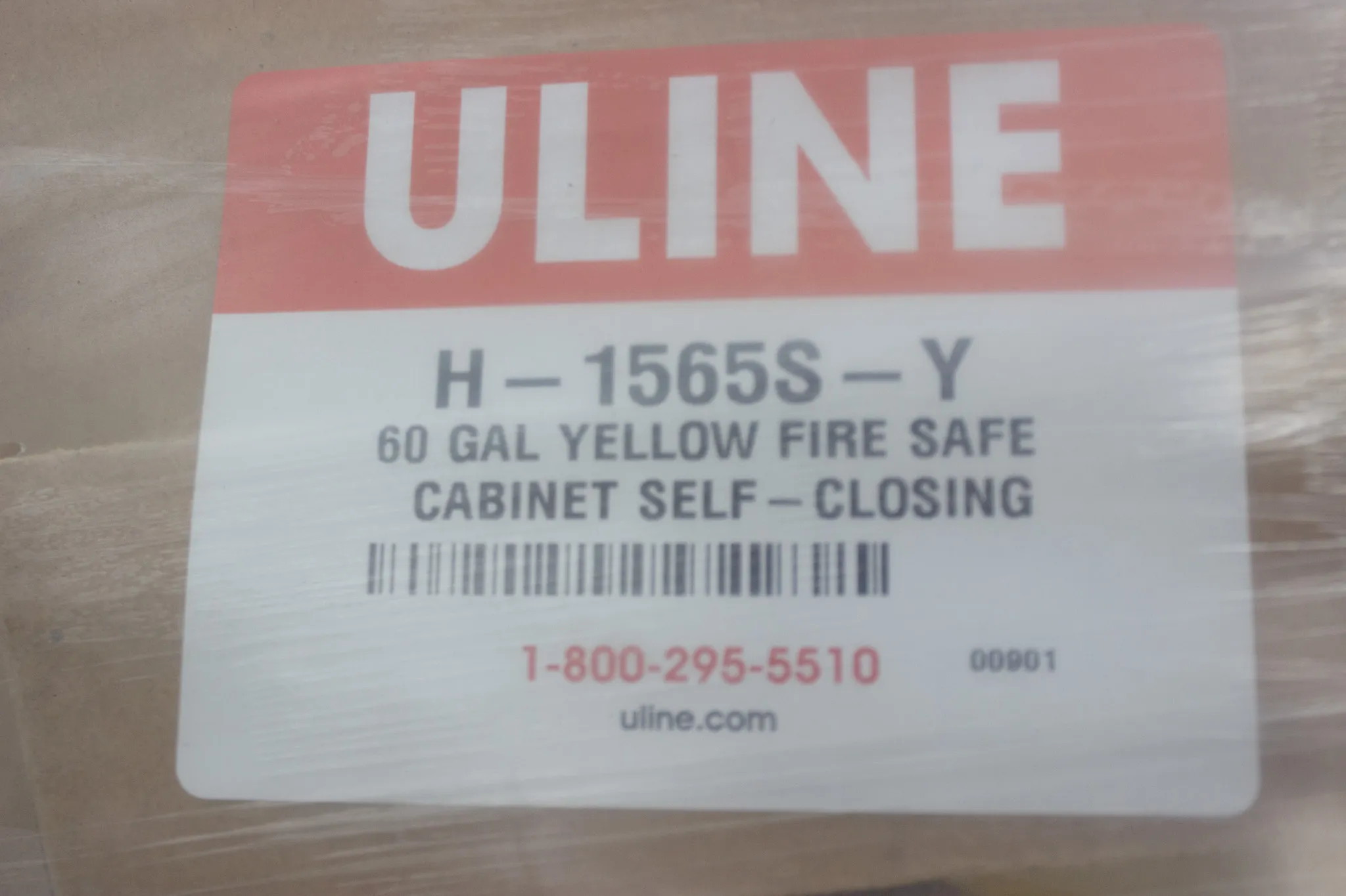 Uline H-1565M-Y Flammable Storage Cabinet - Manual Doors, Yellow, 60 Gallon