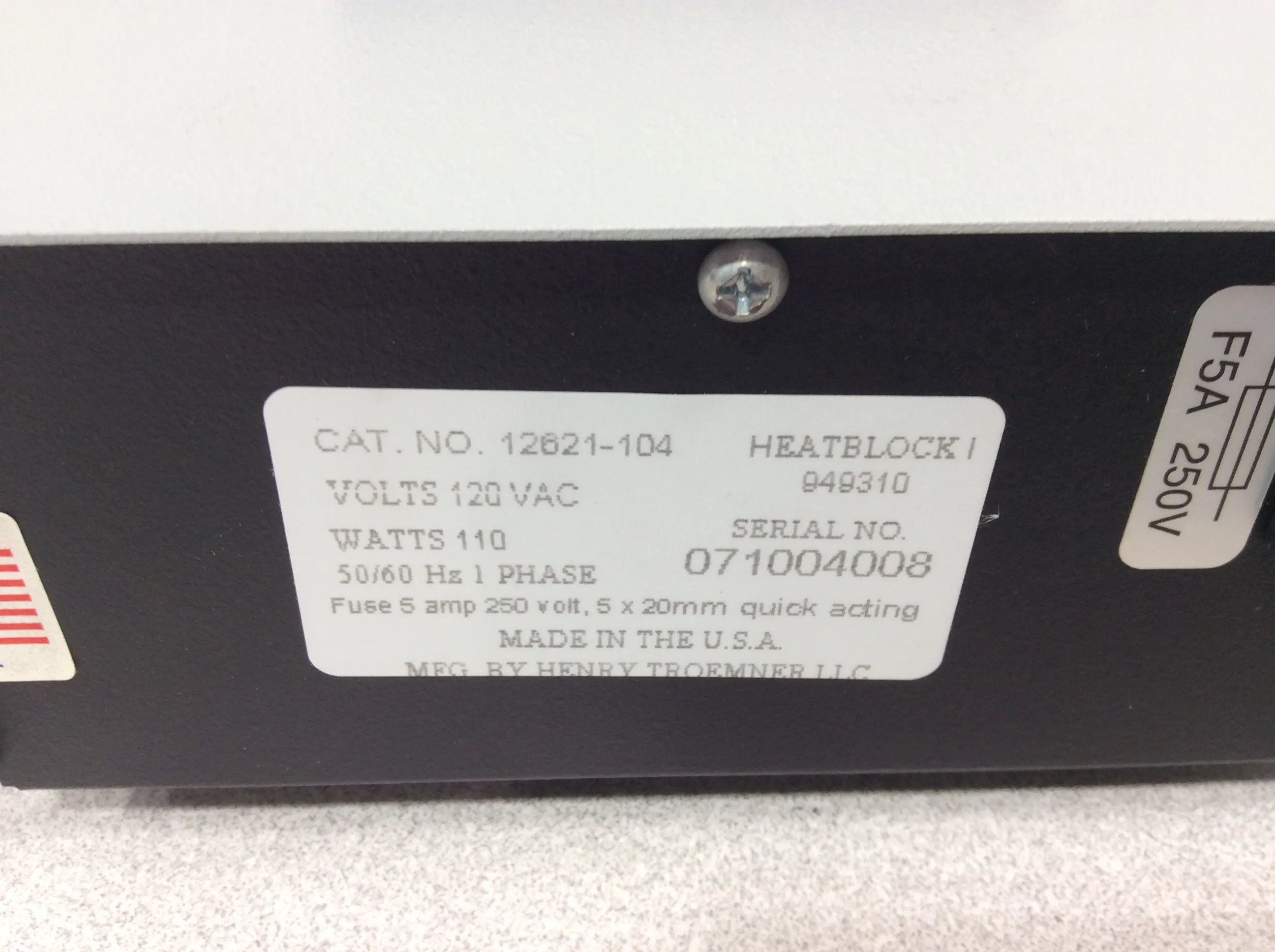 VWR Analog Heatblock Cat. 12621-104 Laboratory Heat block