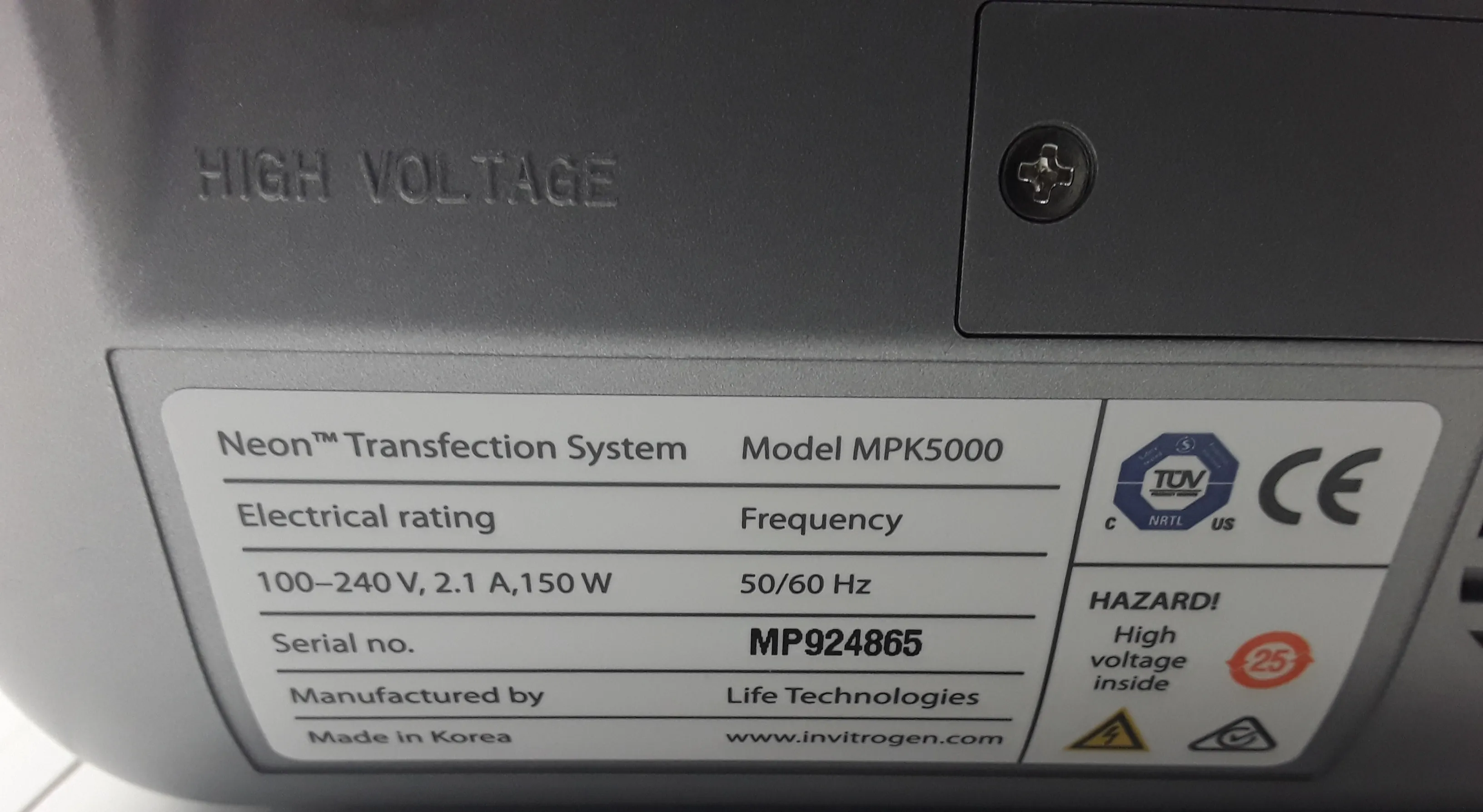 Invitrogen MPK5000 Neon Transfection System