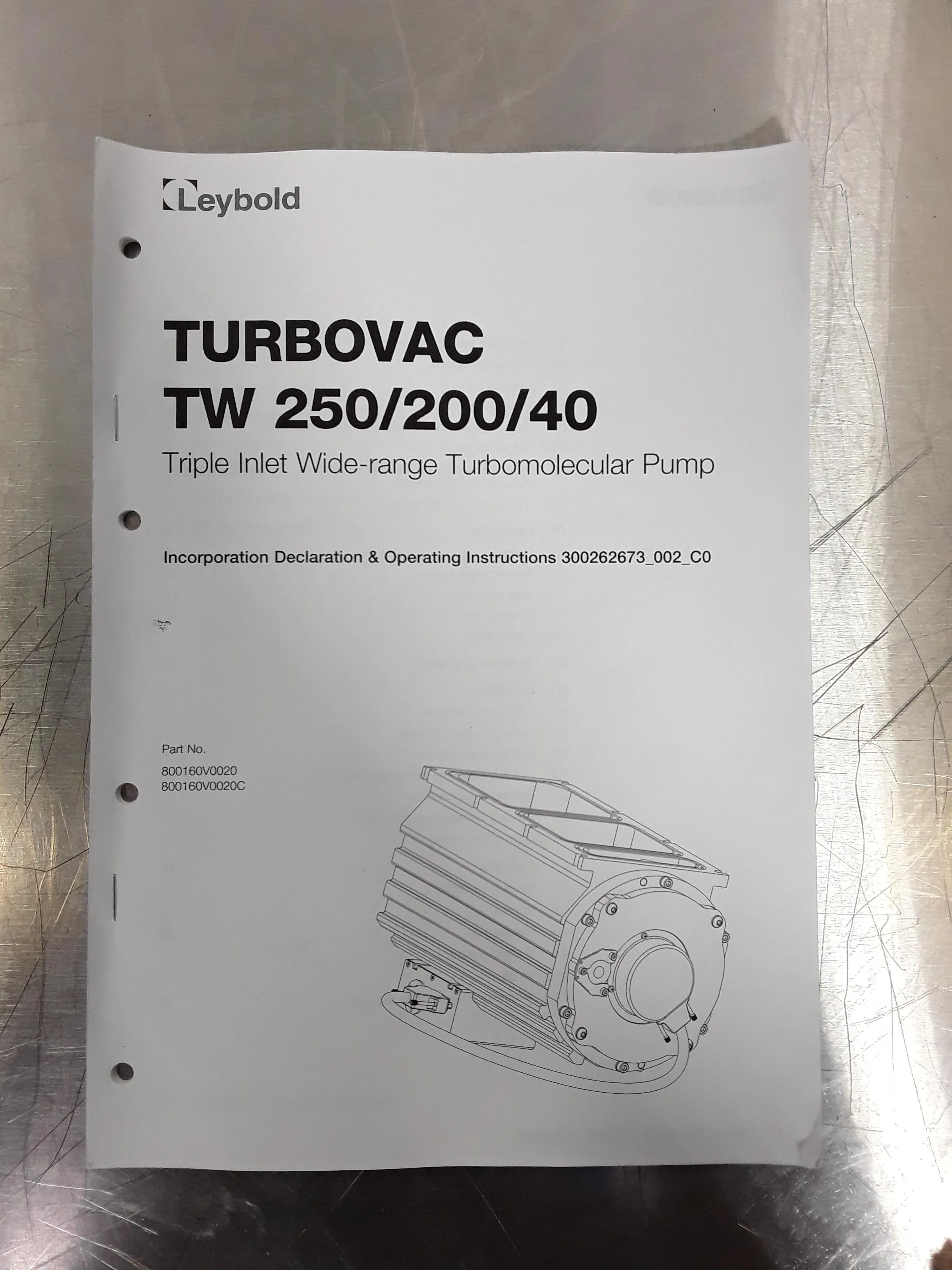 Used Leybold Turbovac TW 250/200/40 Triple-Inlet Wide Range Turbomolecular Pump