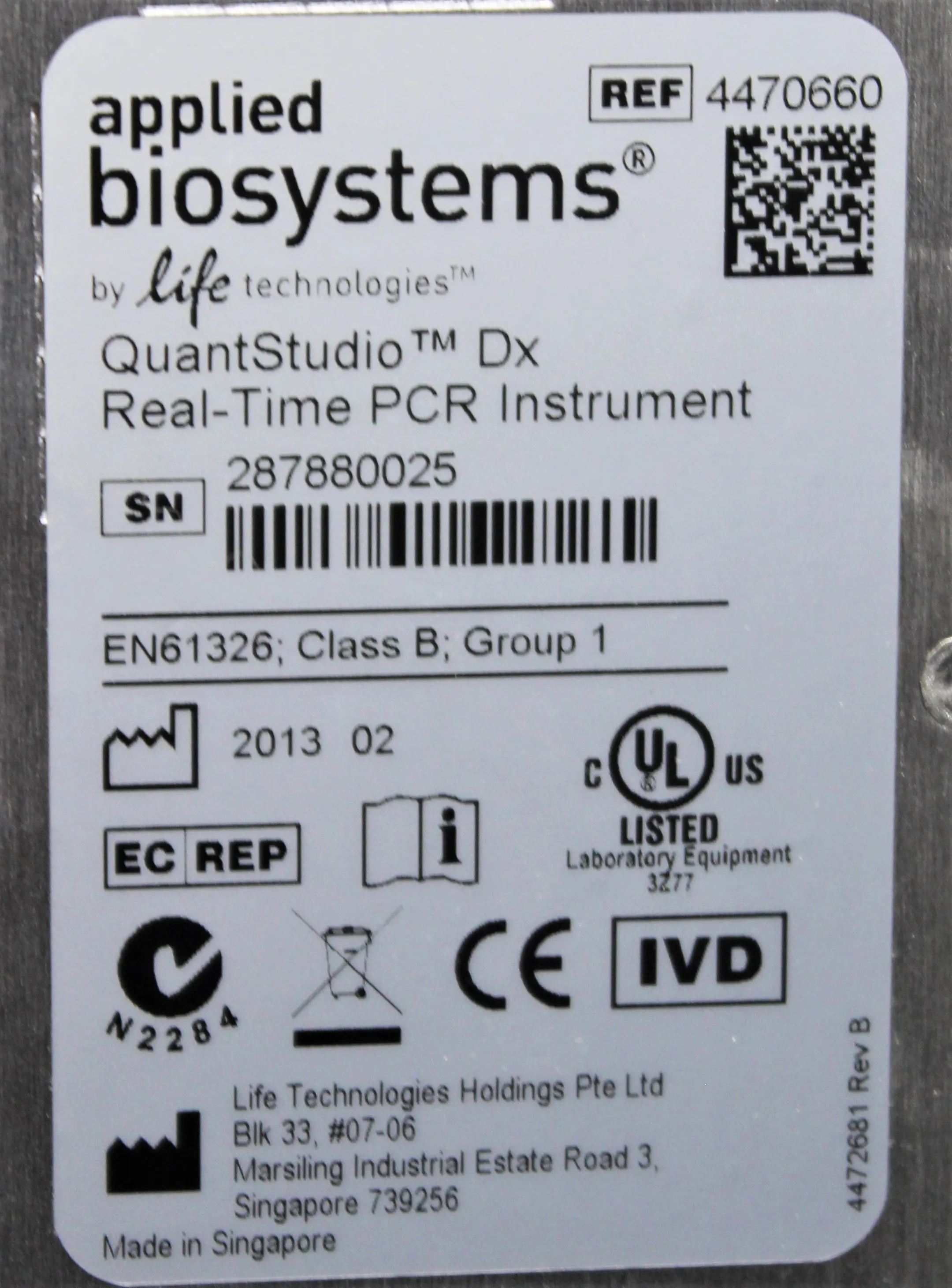 Applied Biosystems 4470660 QuantStudio Dx Real-Time PCR Instrument