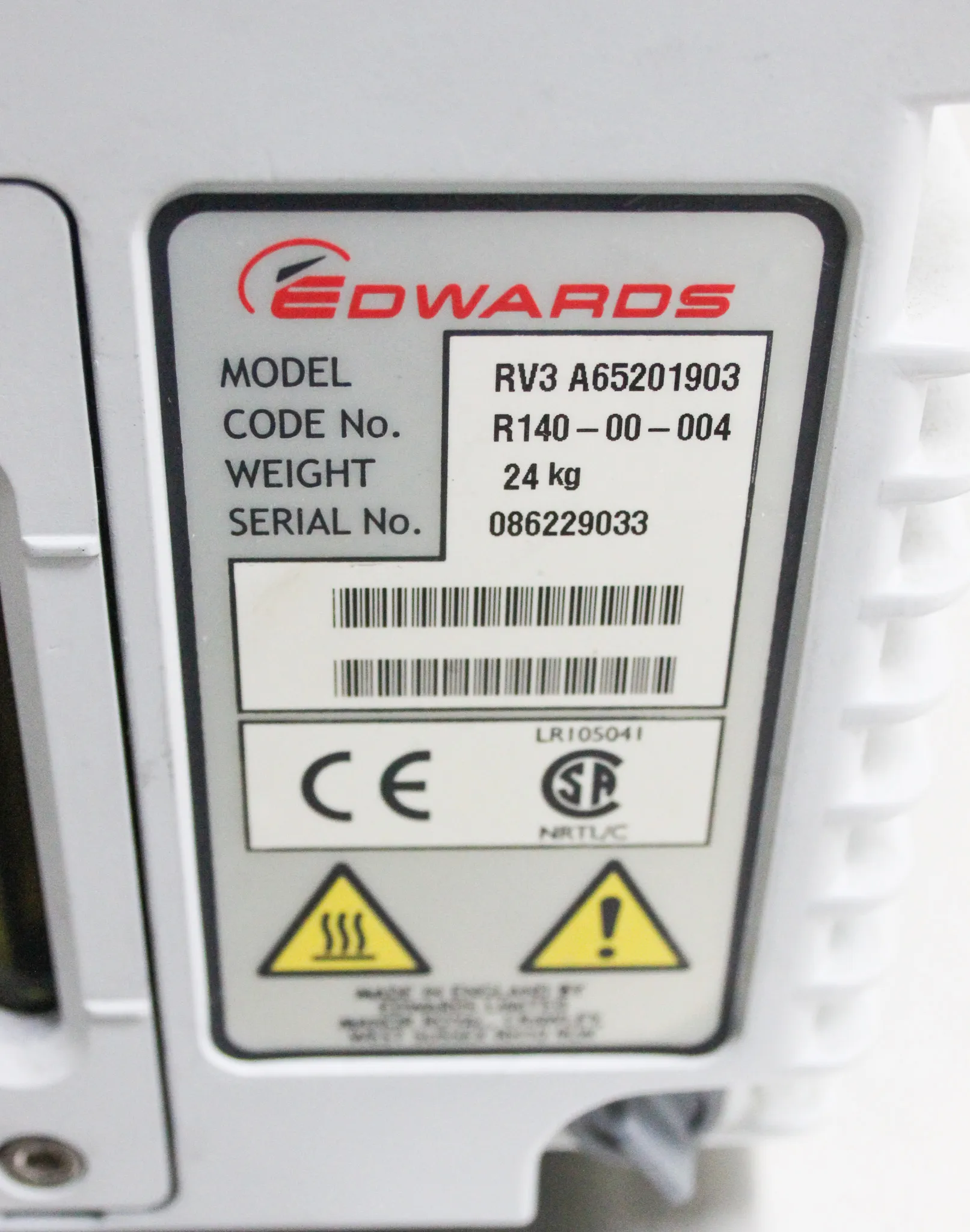 Edwards RV3 A65201903 Rotary Vane Vacuum Pump