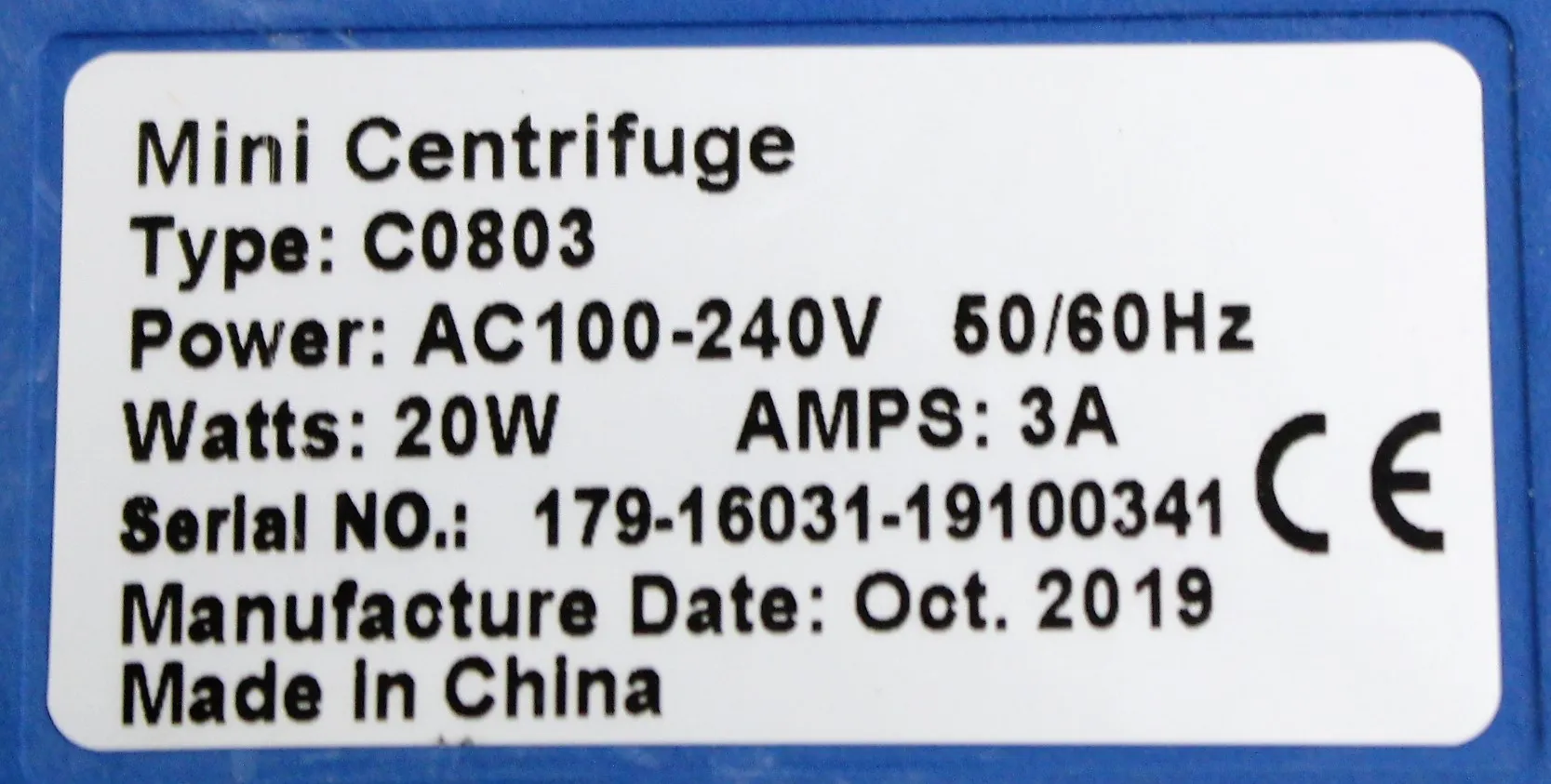 VWR C0803 Mini Centrifuge with Quick-Release Rotors