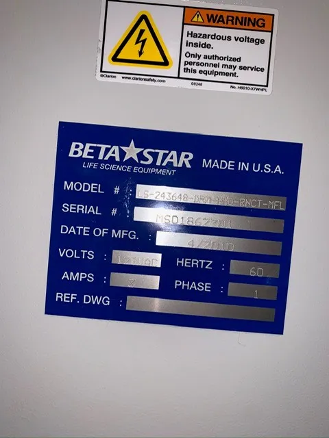 BetaStar Double Door Autoclave - Used LS-243648-DRM-HHD-RNCT-MFL - 120V