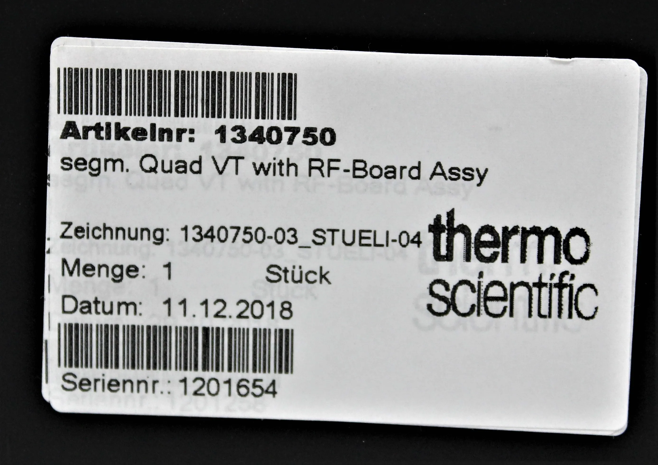 Thermo Scientific Segm Quad VT with RF-Board Assy 2141740