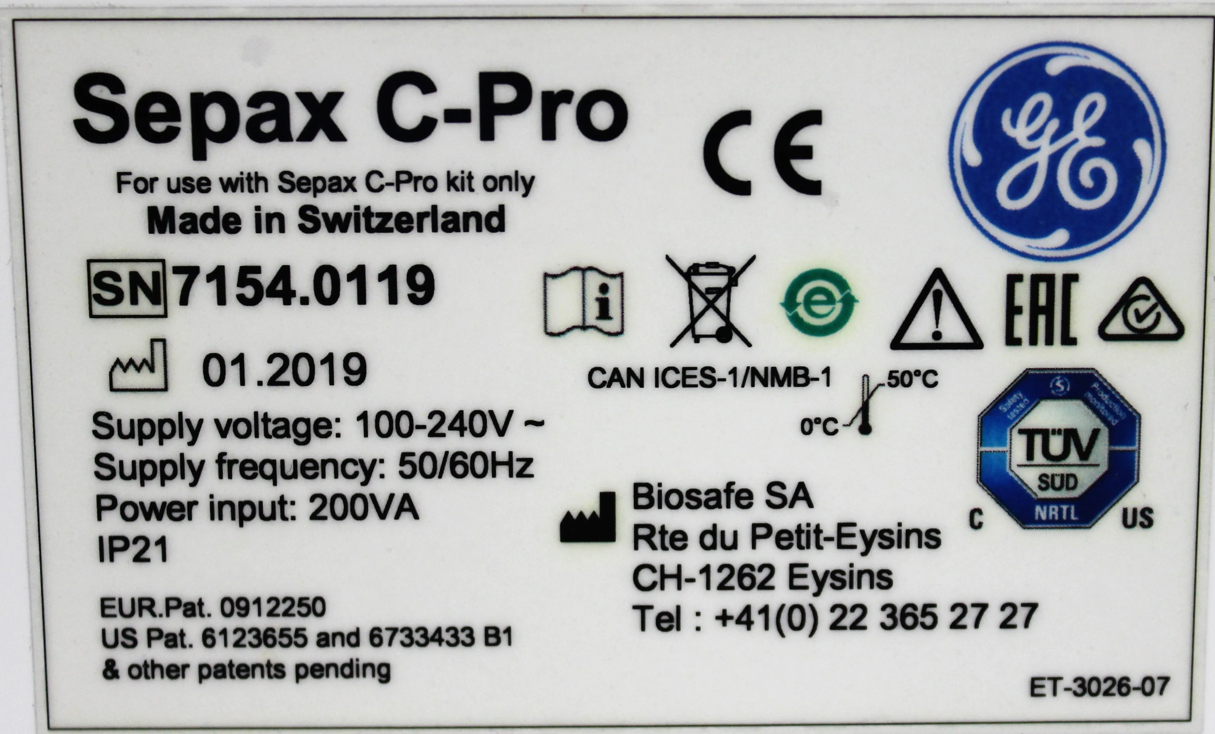 GE Sepax C-Pro Cell Processing System