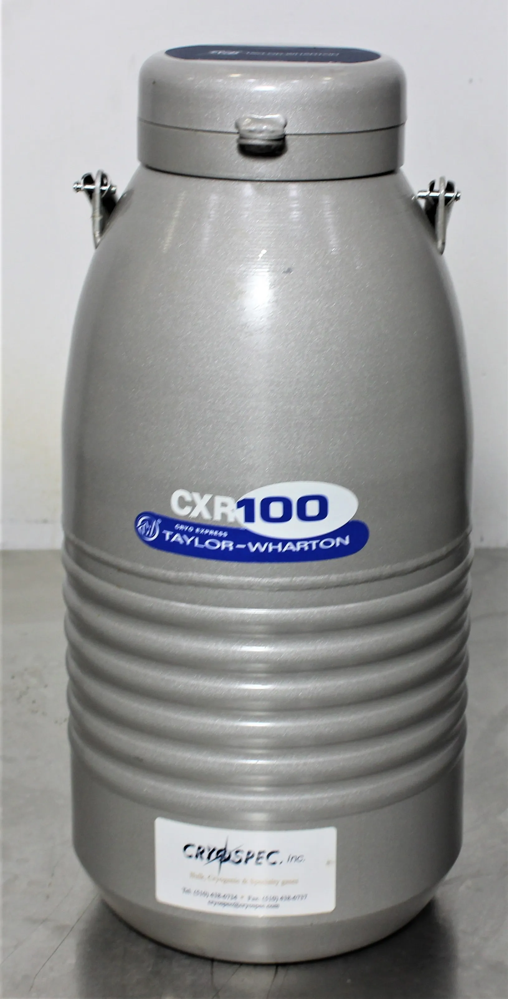 Used Taylor Wharton Cryogenic Dry Shipper CXR100 3.7L Liquid Nitrogen Dewar / Cryotank 102 Vial Capacity