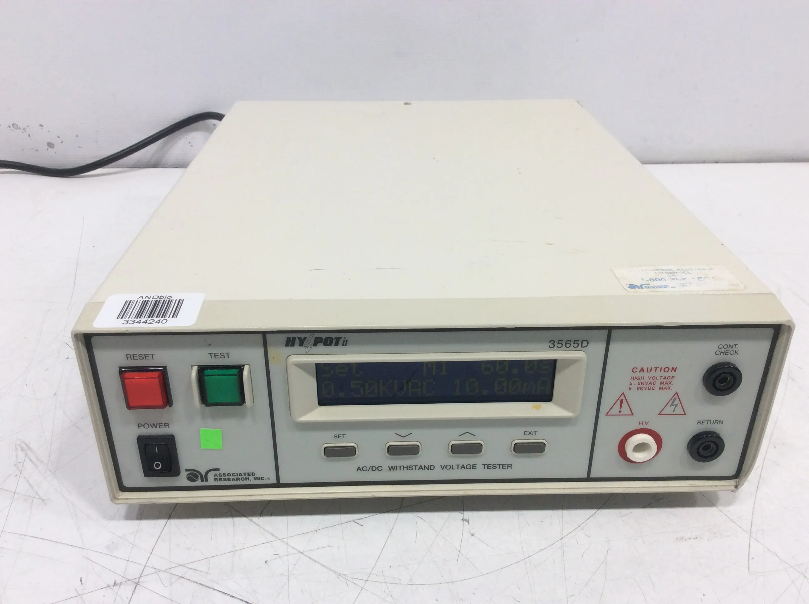 Associated Research Hypot II 3565D AC/DC Withstand Voltage Tester