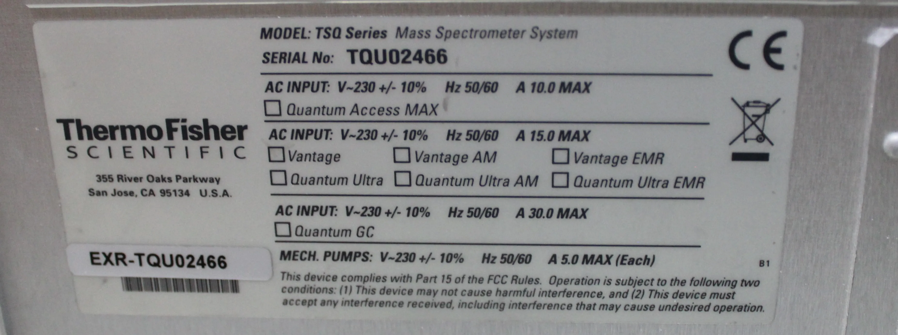 Thermo Scientific TSQ Vantage Triple Quadrupole Mass Spectrometer