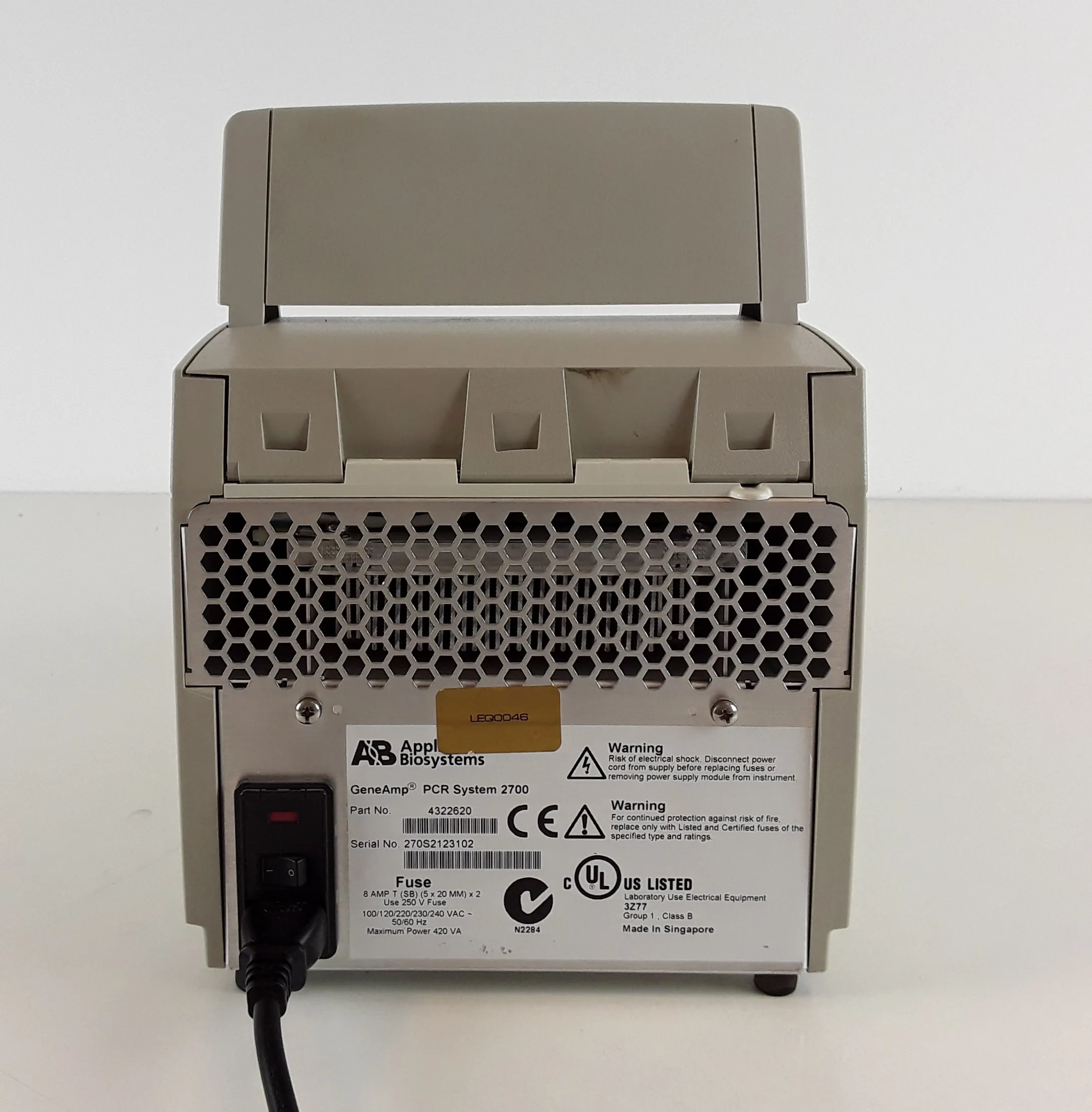 Bioanalytical Systems Thermal Cycler PCR System 2700