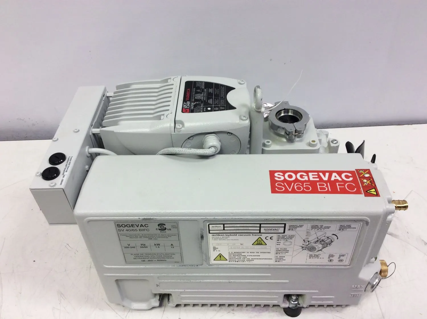 Sogevac SV65 BI FC Vacuum Pump 1.1 Torr - Not Working - AS IS