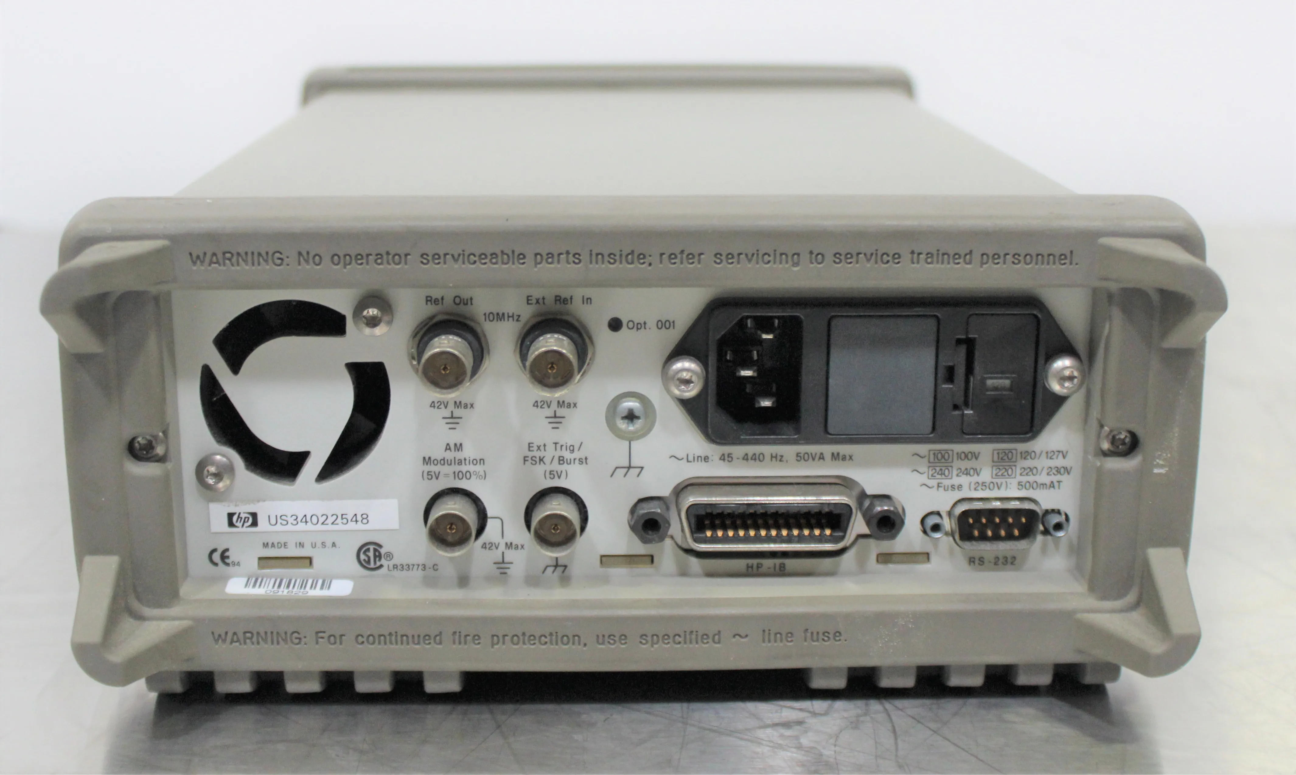 Hewlett Packard 33120A Function/Arbitrary Waveform Generator - 3348484