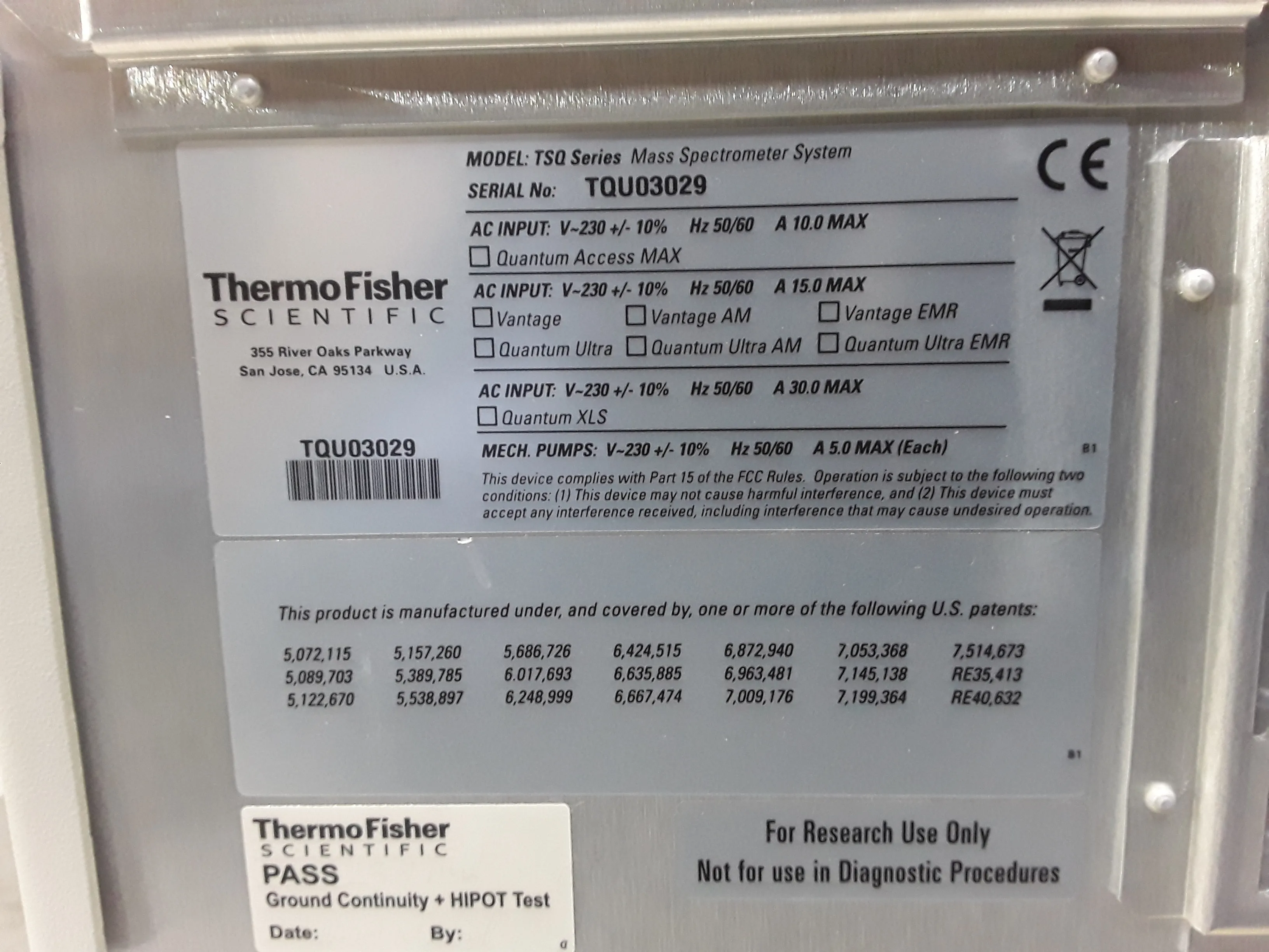 Thermo Scientific TSQ Vantage Mass Spectrometer System