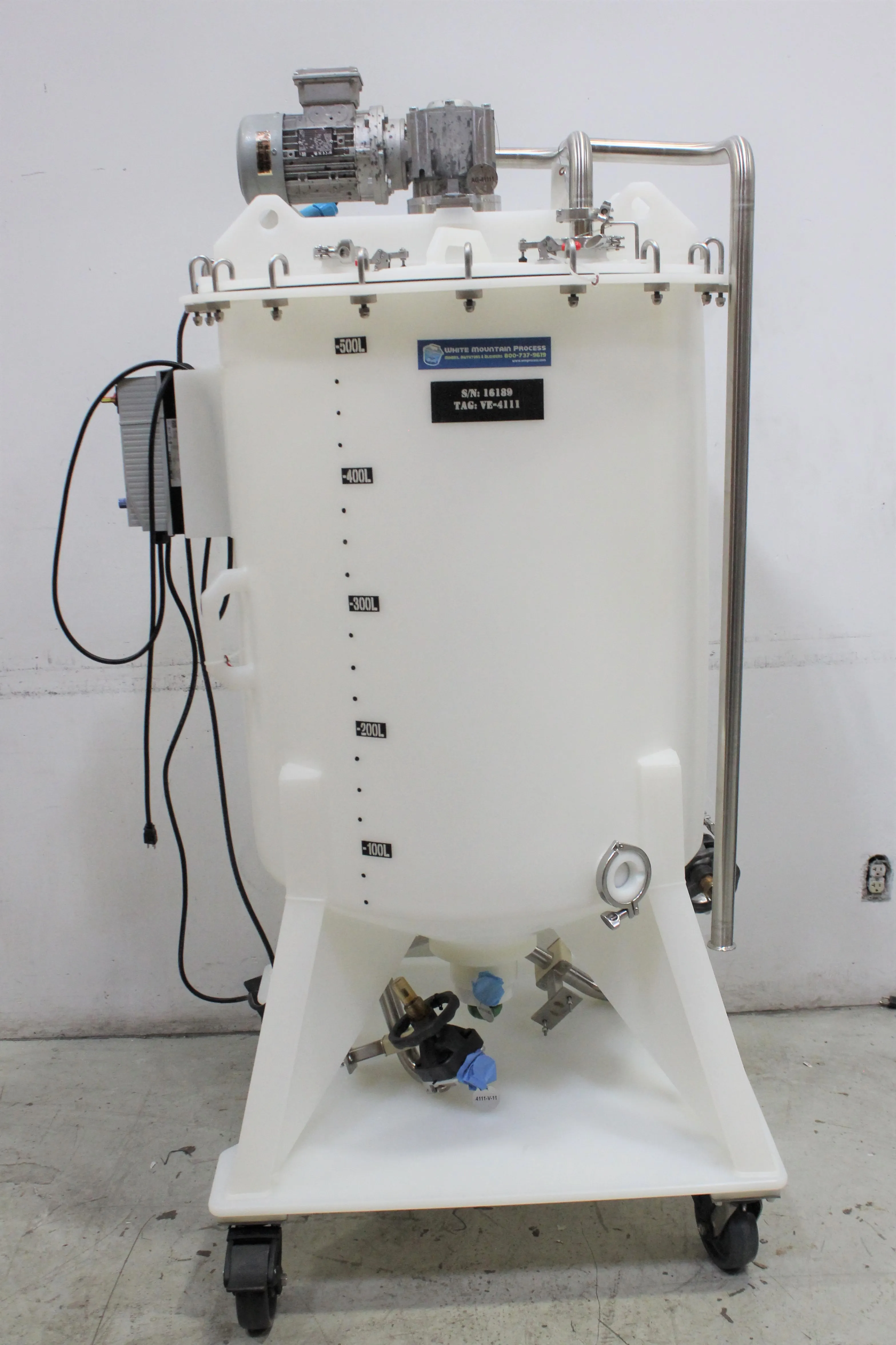 Used White Mountain Process VE-4111 Tank / Mixer 500L 120V 60Hz US