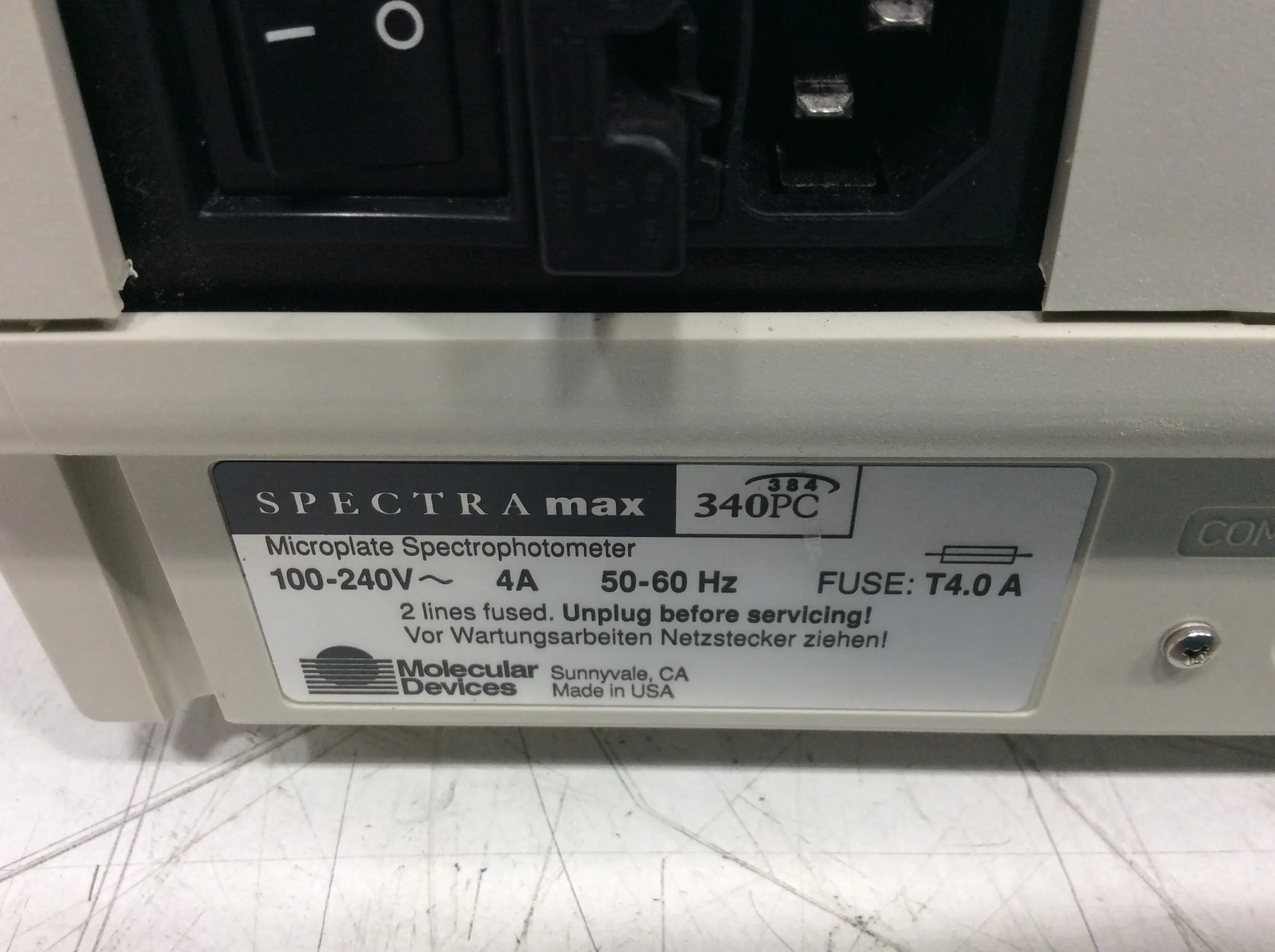 Molecular Devices Spectramax 384 340PC Microplate Reader