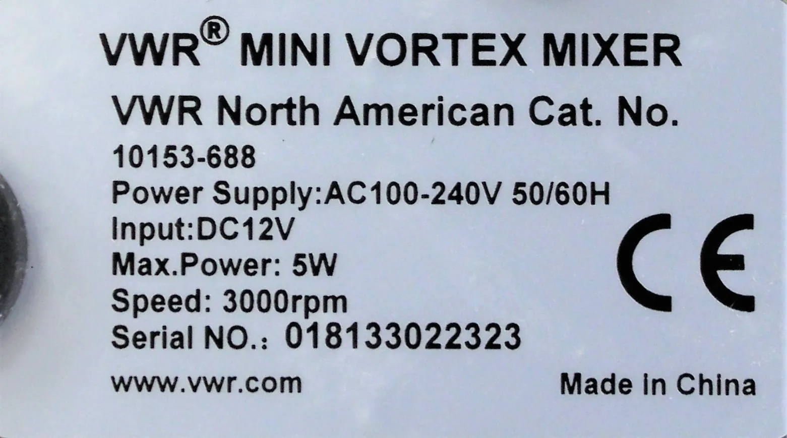 VWR Mini Vortex Mixer 10153-688