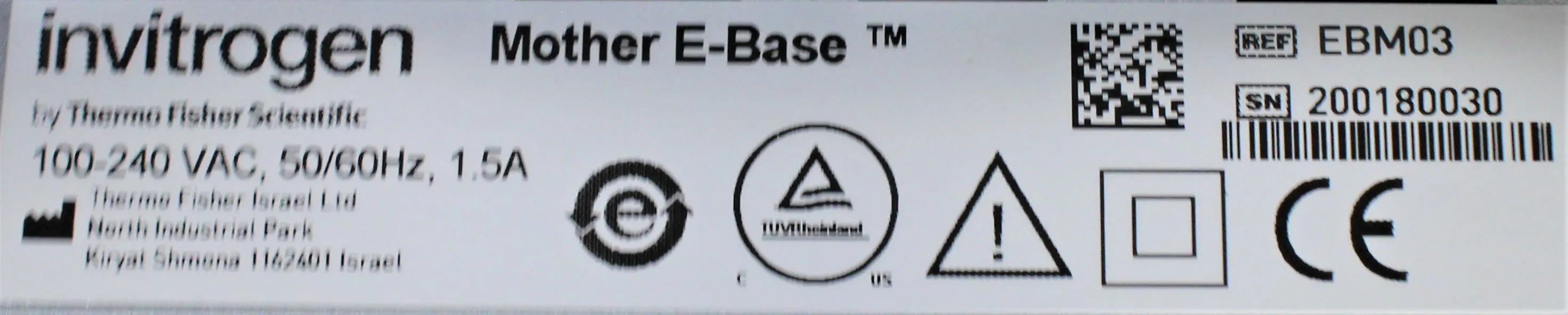 Invitrogen E-Base Integrated Device EBM03 Used with Warranty