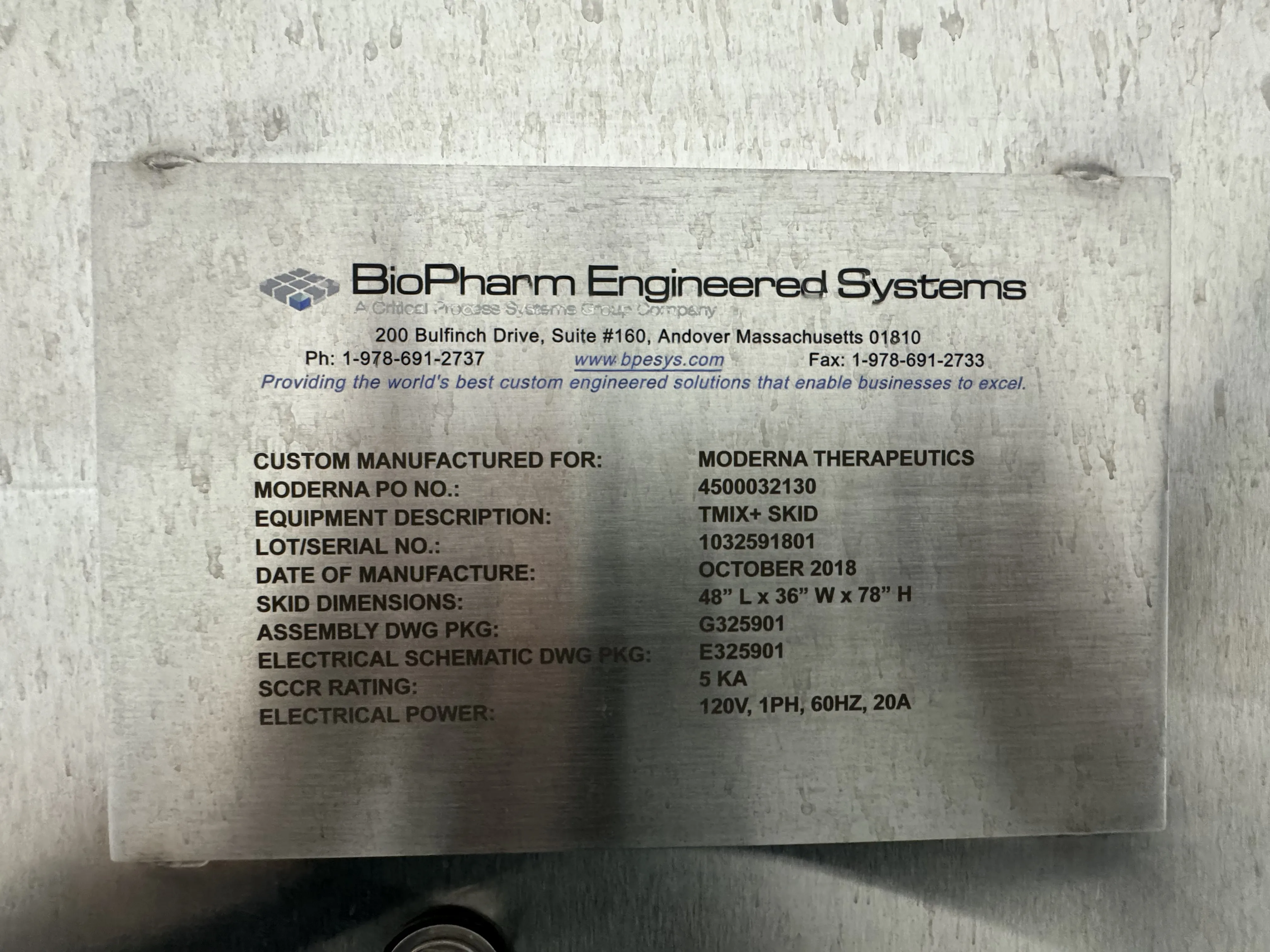 BioPharm Engineered Systems TMIX+SKID System