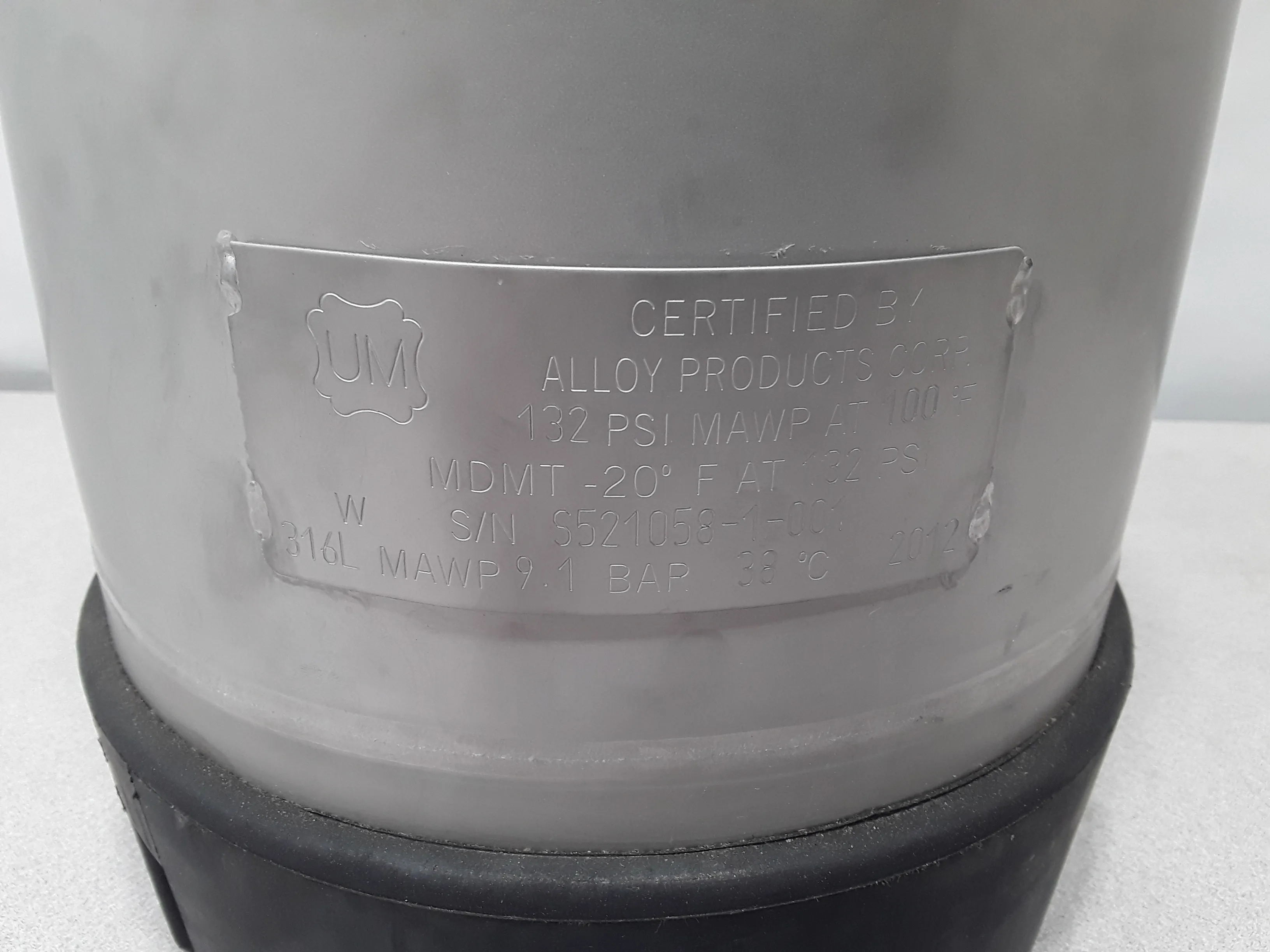 Alloy Products Corp Pressure Vessel 316L