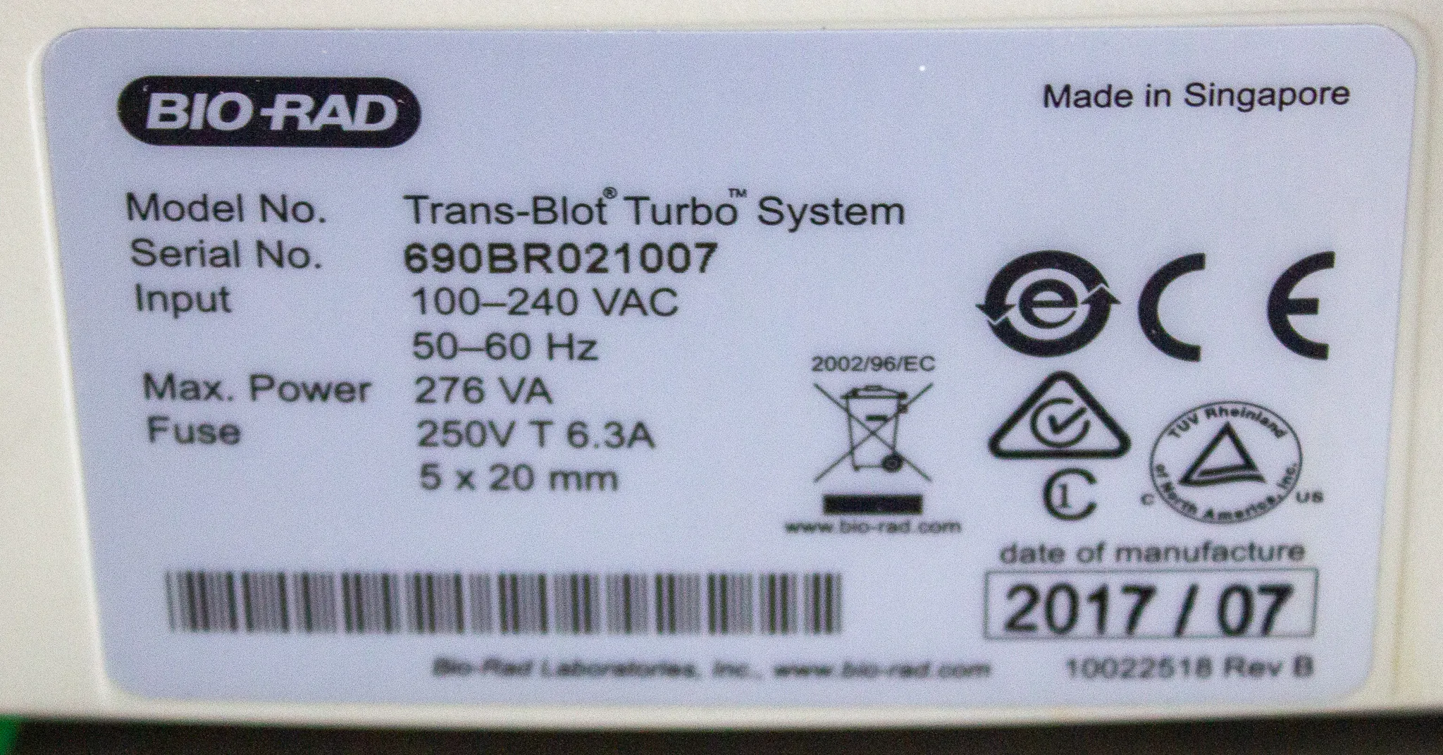 BIO-RAD Trans-Blot Turbo Transfer System