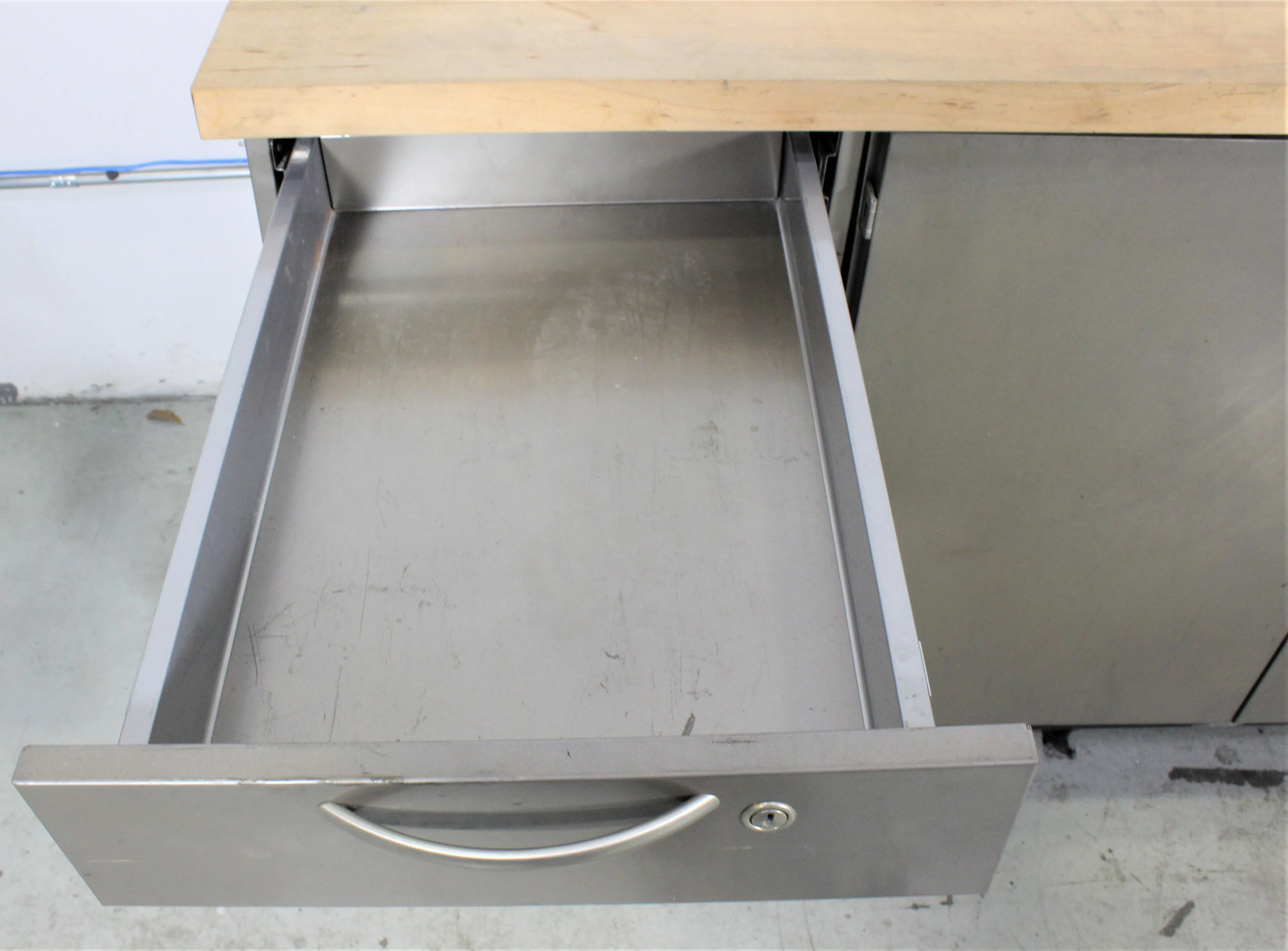 Used Laboratory Mobile Workbench with 12 Drawers and 2 Doors