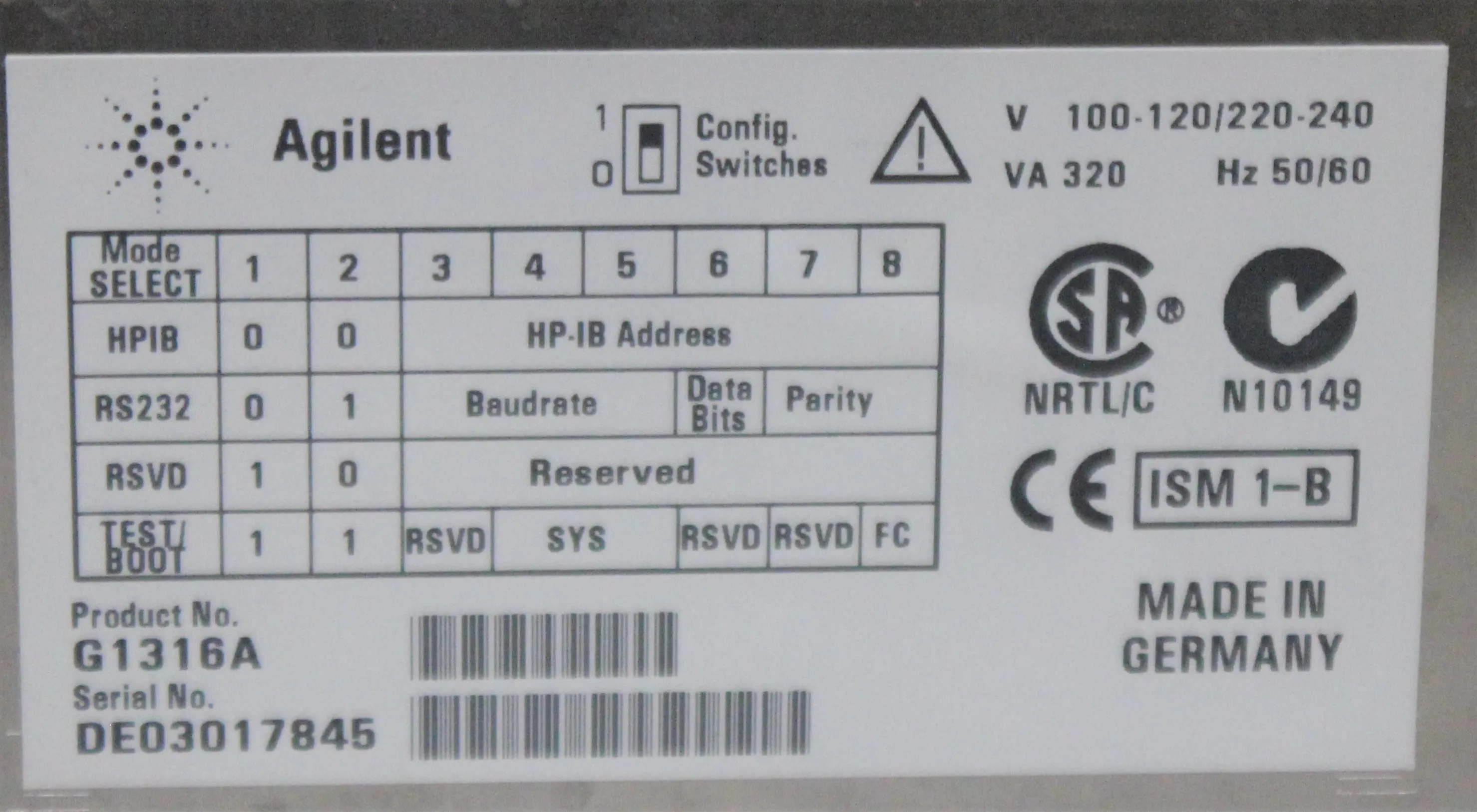 Agilent 1100 G1316A HPLC Column Compartment