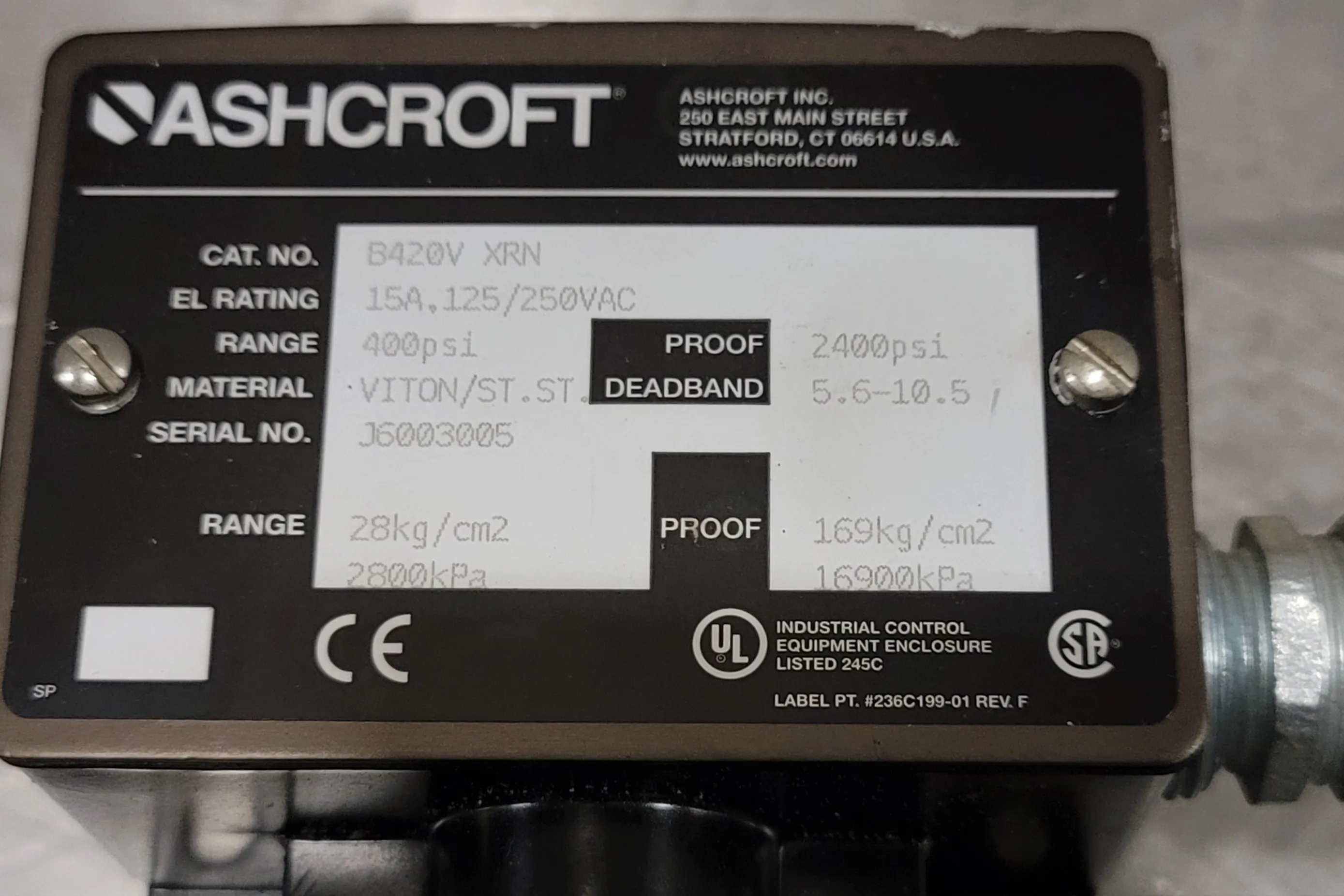 Airgas Automatic Changeover Module Y13-CP145DR