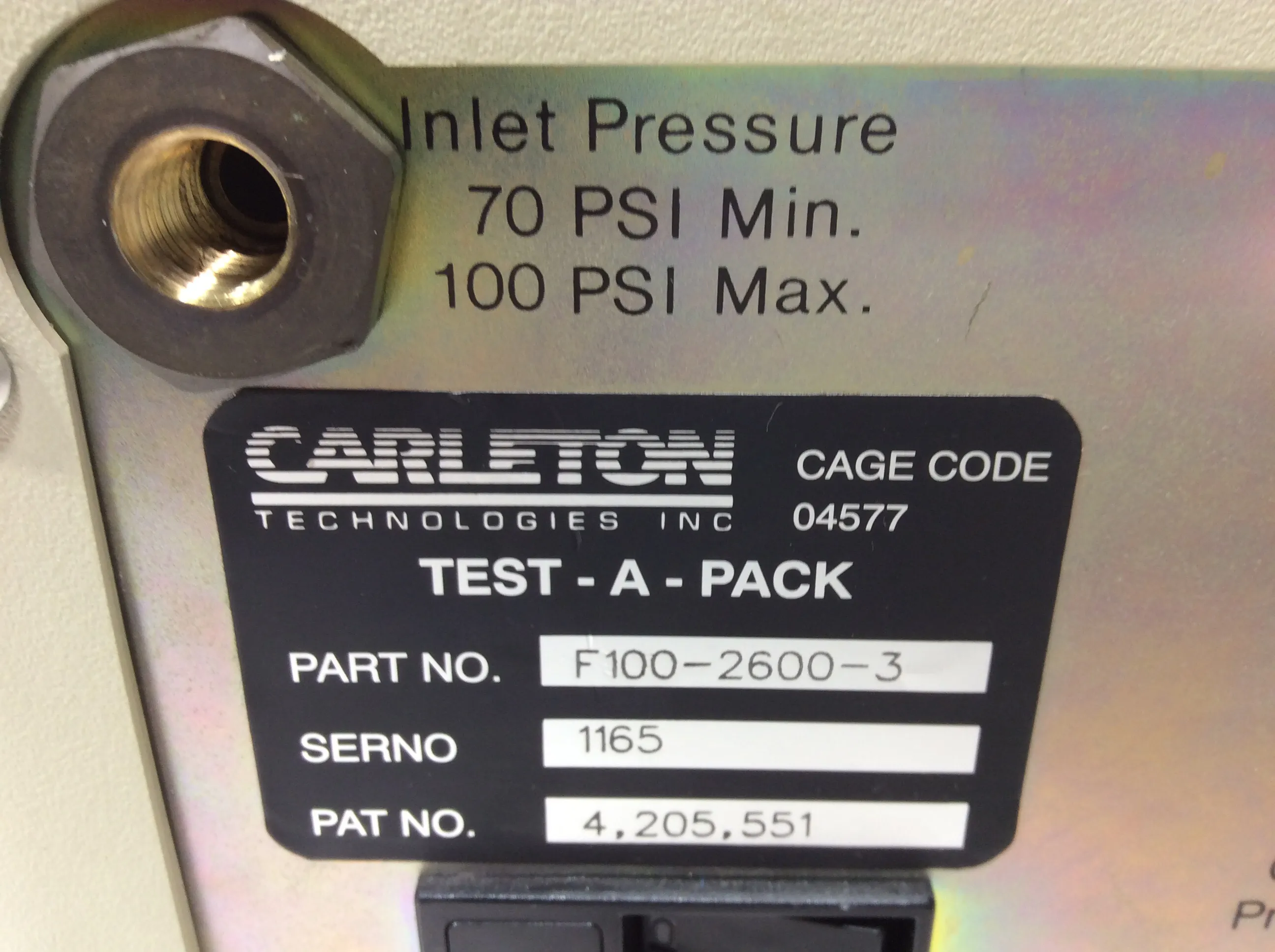 Carleton Technologies Inc Test-A-Pack Systems 2000 Seal Strength Tester