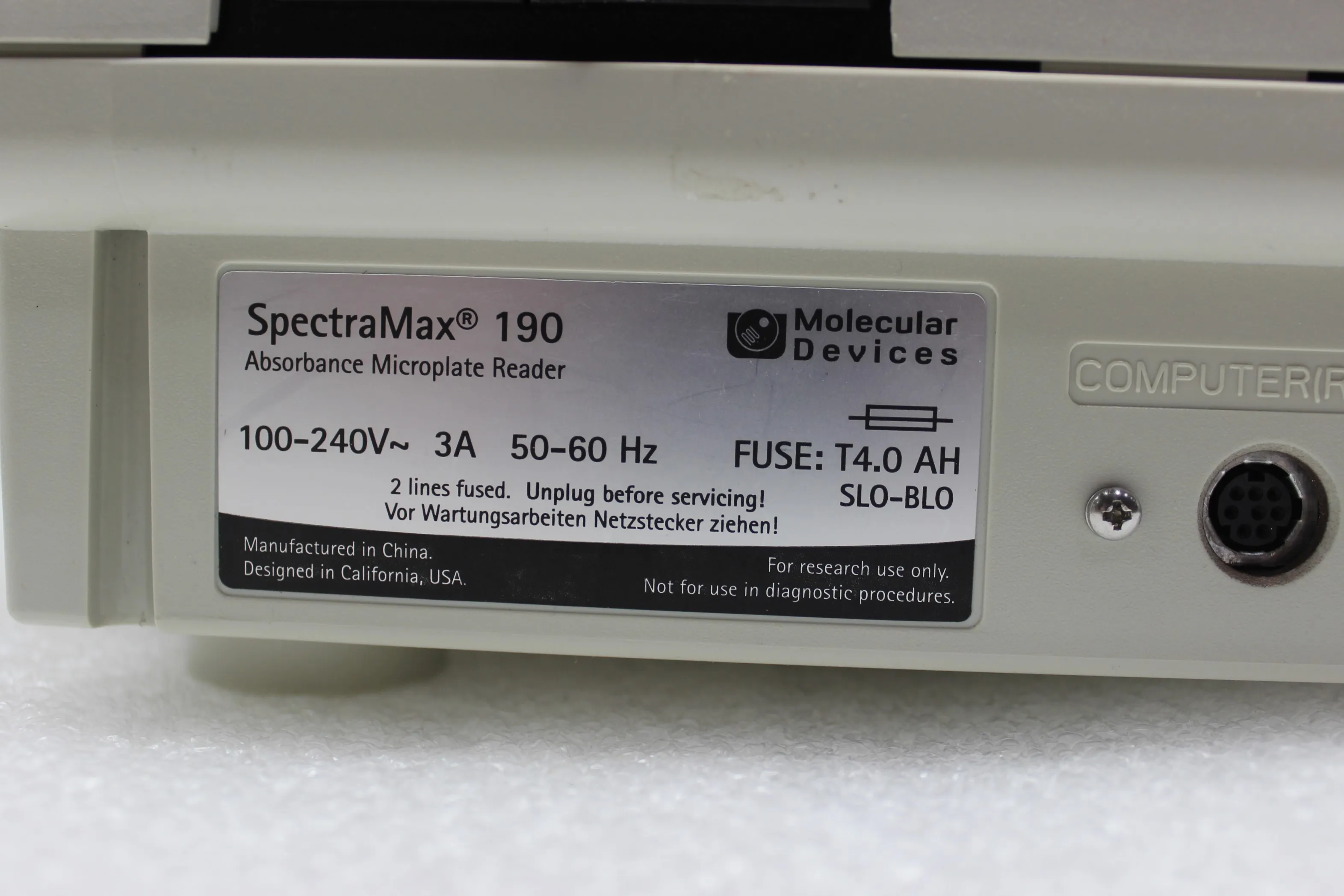 Molecular Devices SpectraMax 190 UV-Vis Microplate Reader with PathCheck Sensor