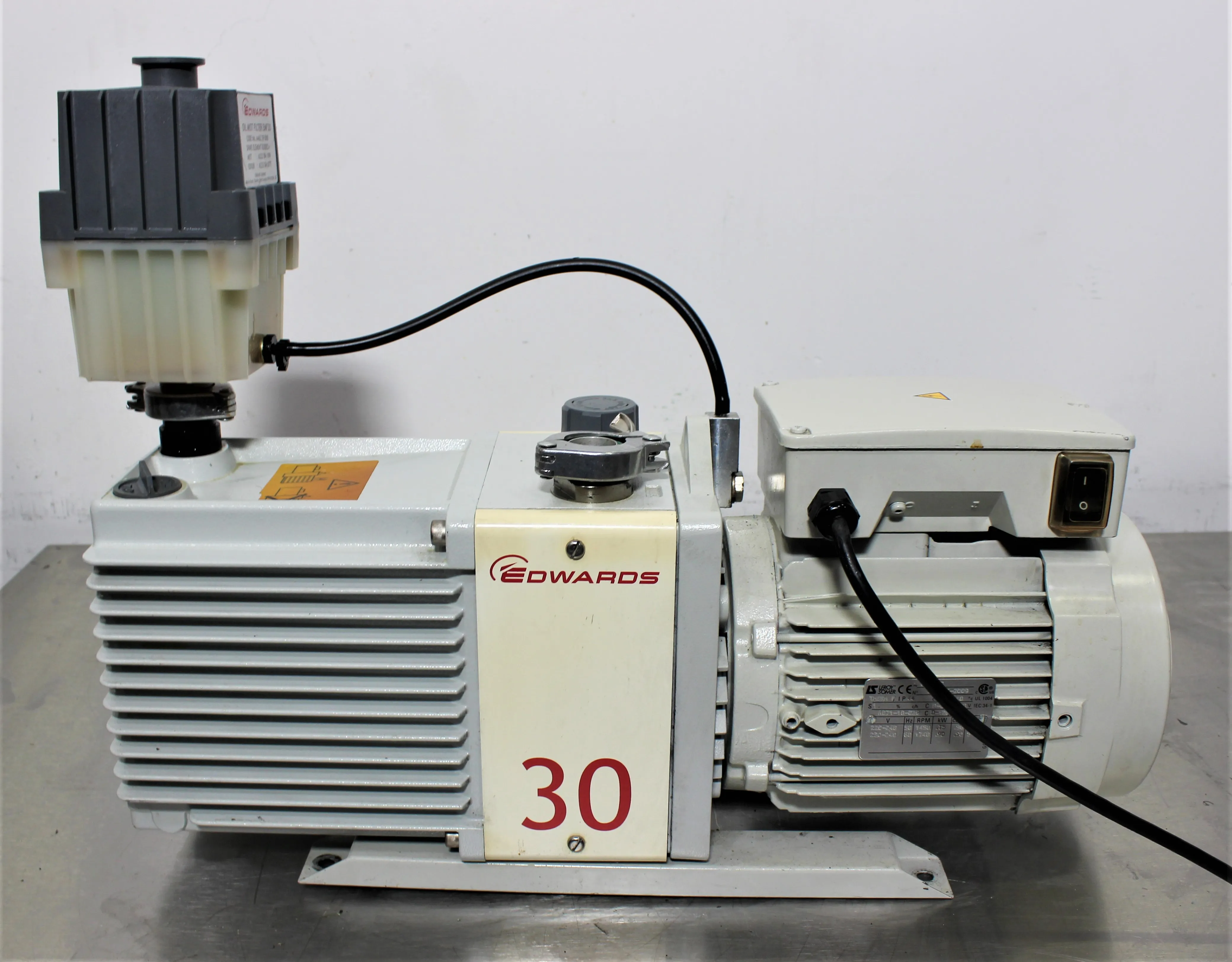 Edwards E2M30 Rotary Vane Vacuum Pump, Used, Reliable and Versatile 208V Vacuum Pump