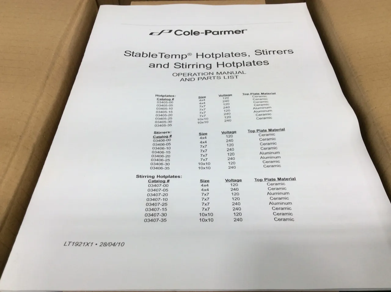 Cole Parmer StableTemp Cat. 03407-05 Laboratory Equipment