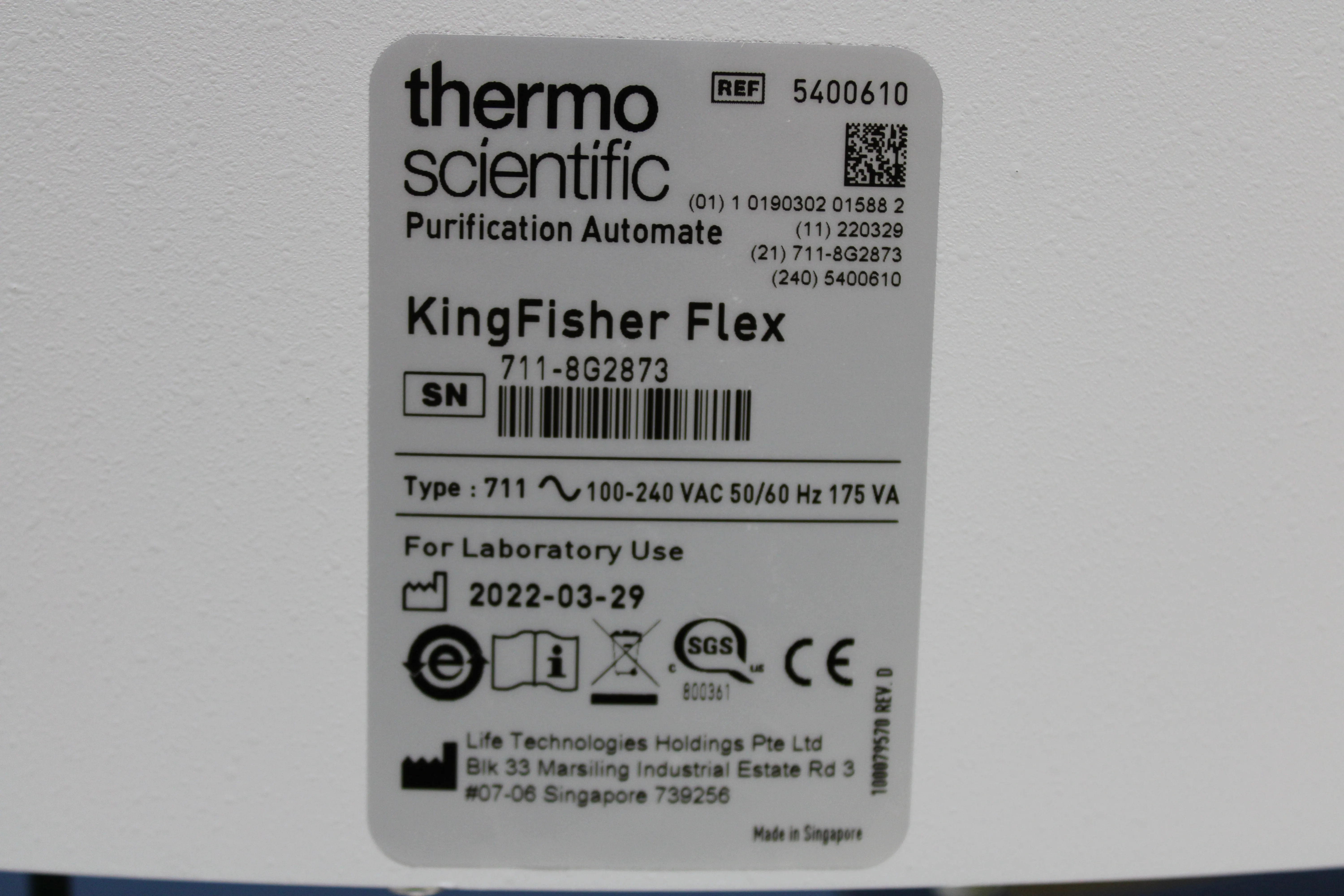 Thermo Scientific KingFisher Flex DNA Purification System P/N:5400610 Type:711