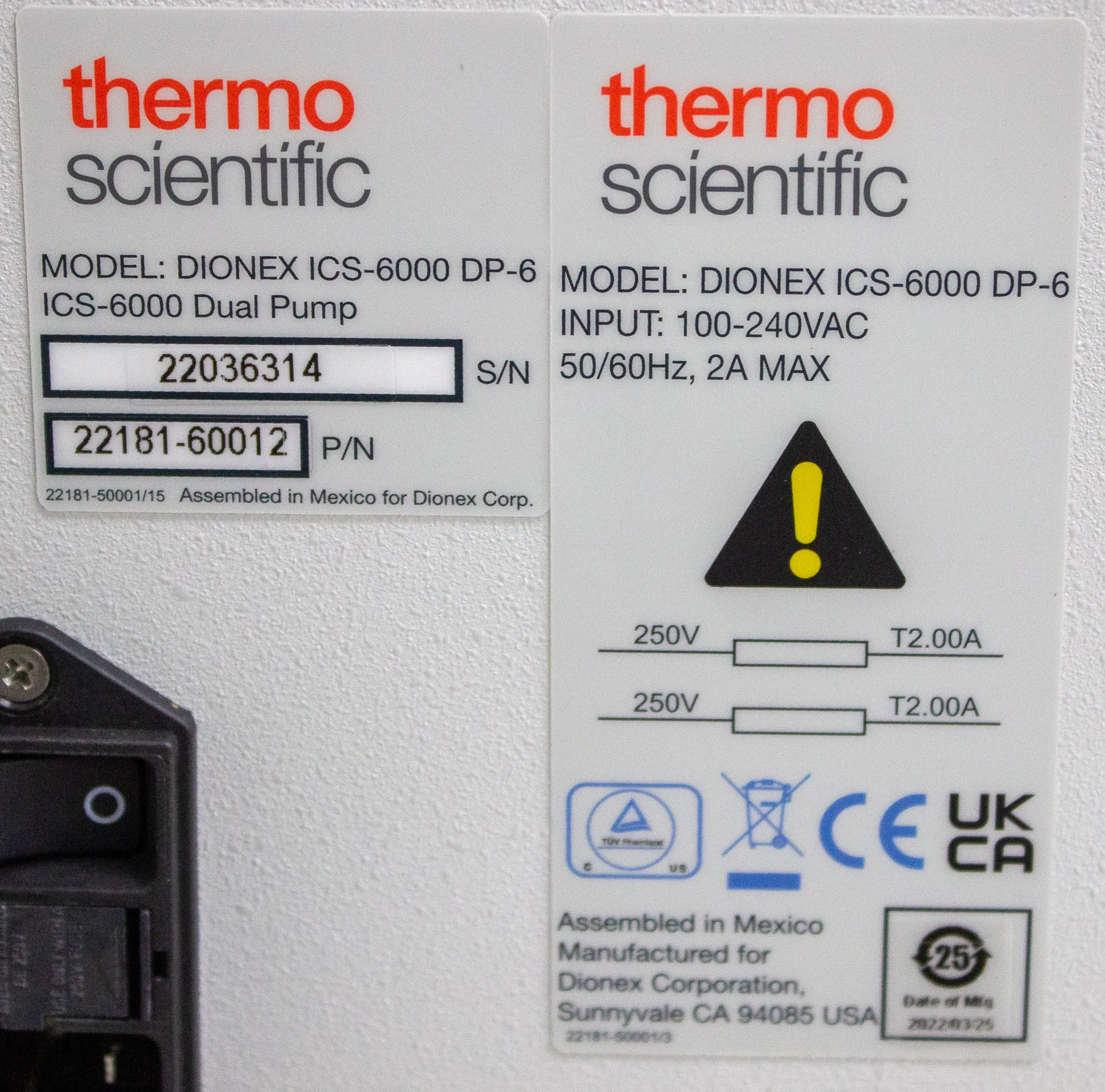 Thermo Scientific Dionex ICS-6000 DP-6 Dual Pump