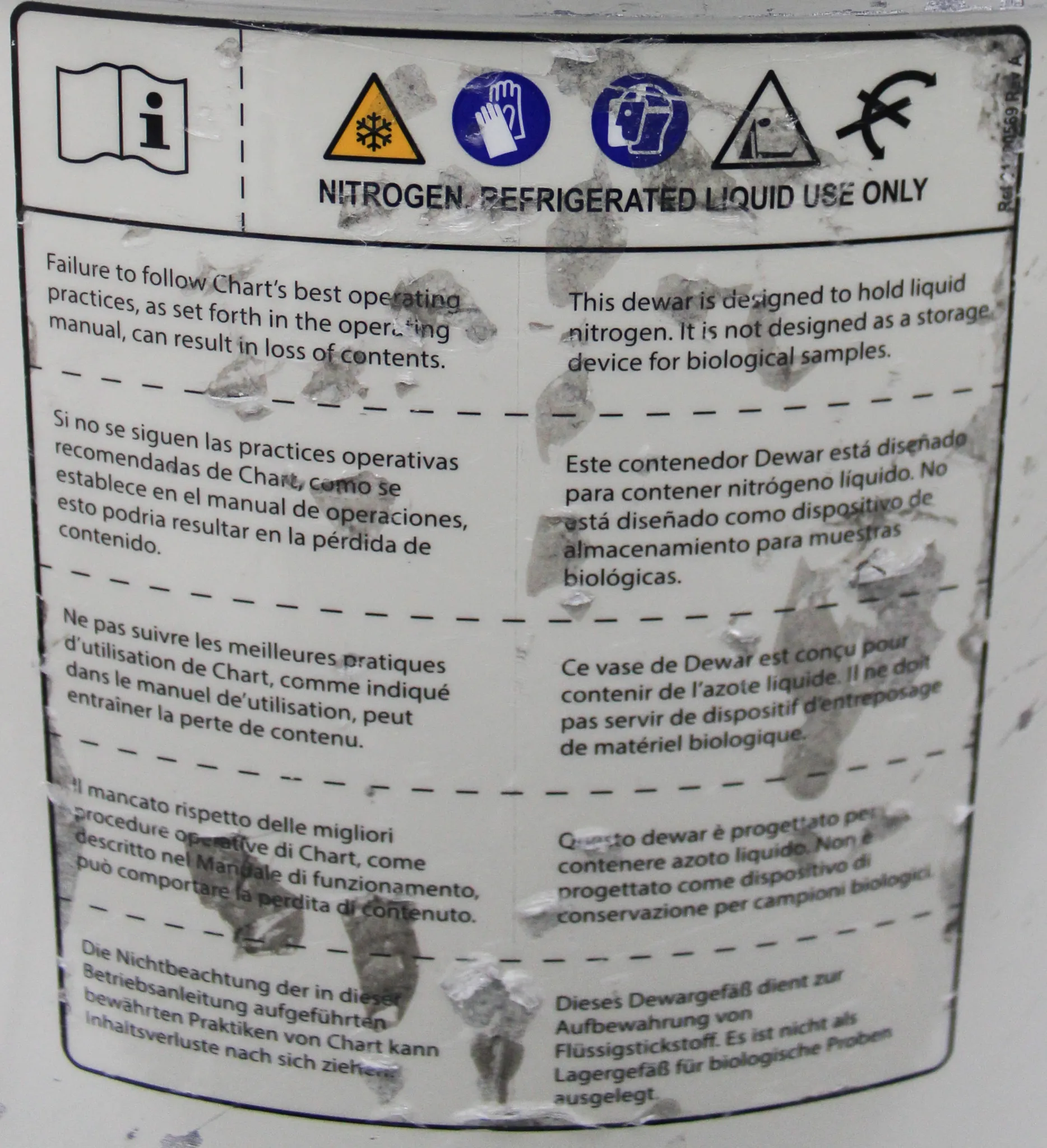 Chart MVE Lab 10 Cryogenic Dewar Liquid Nitrogen Storage Tank 10L