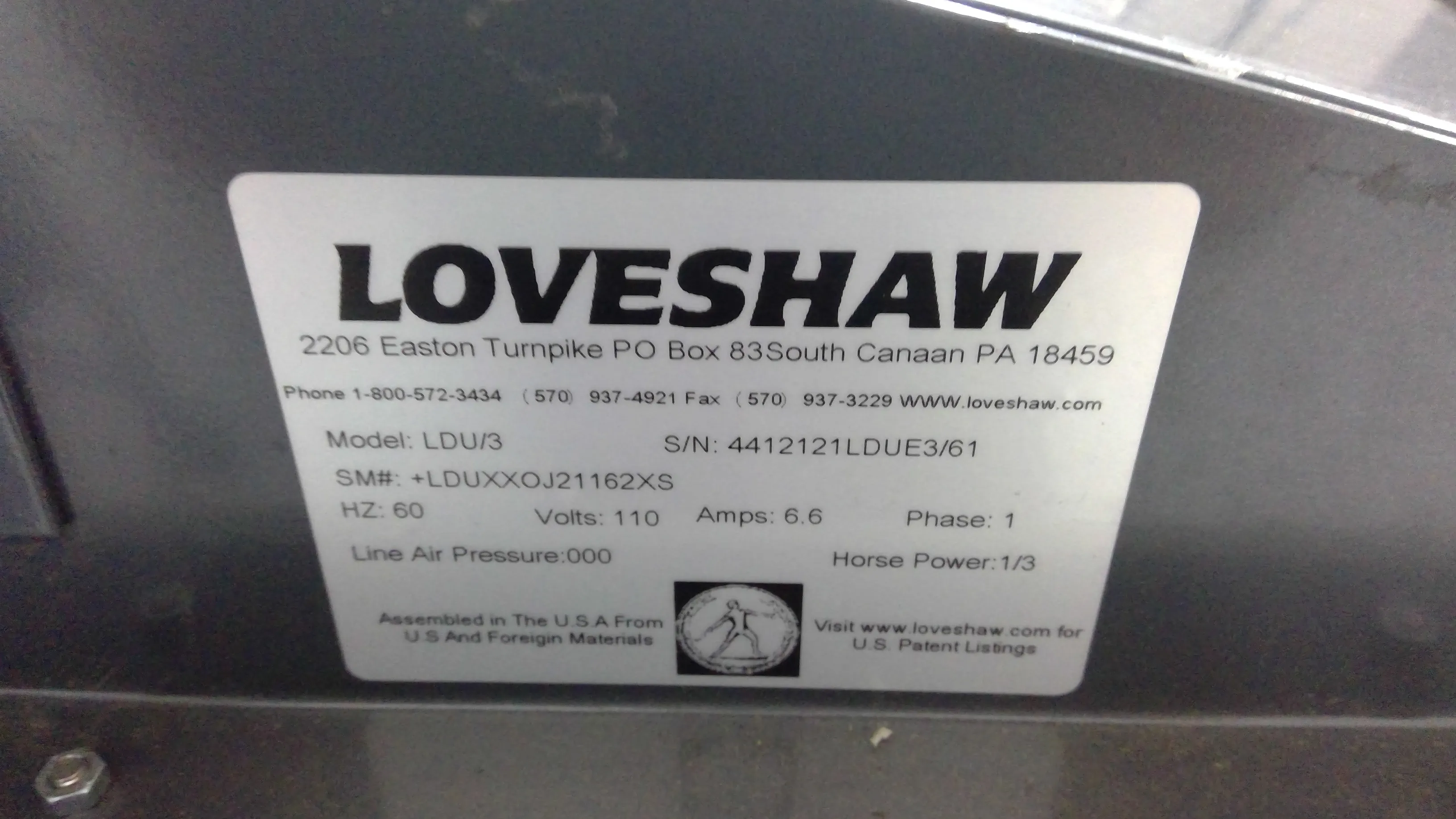 Loveshaw Little David LDU/3 Pressure Sensitive Case Taper