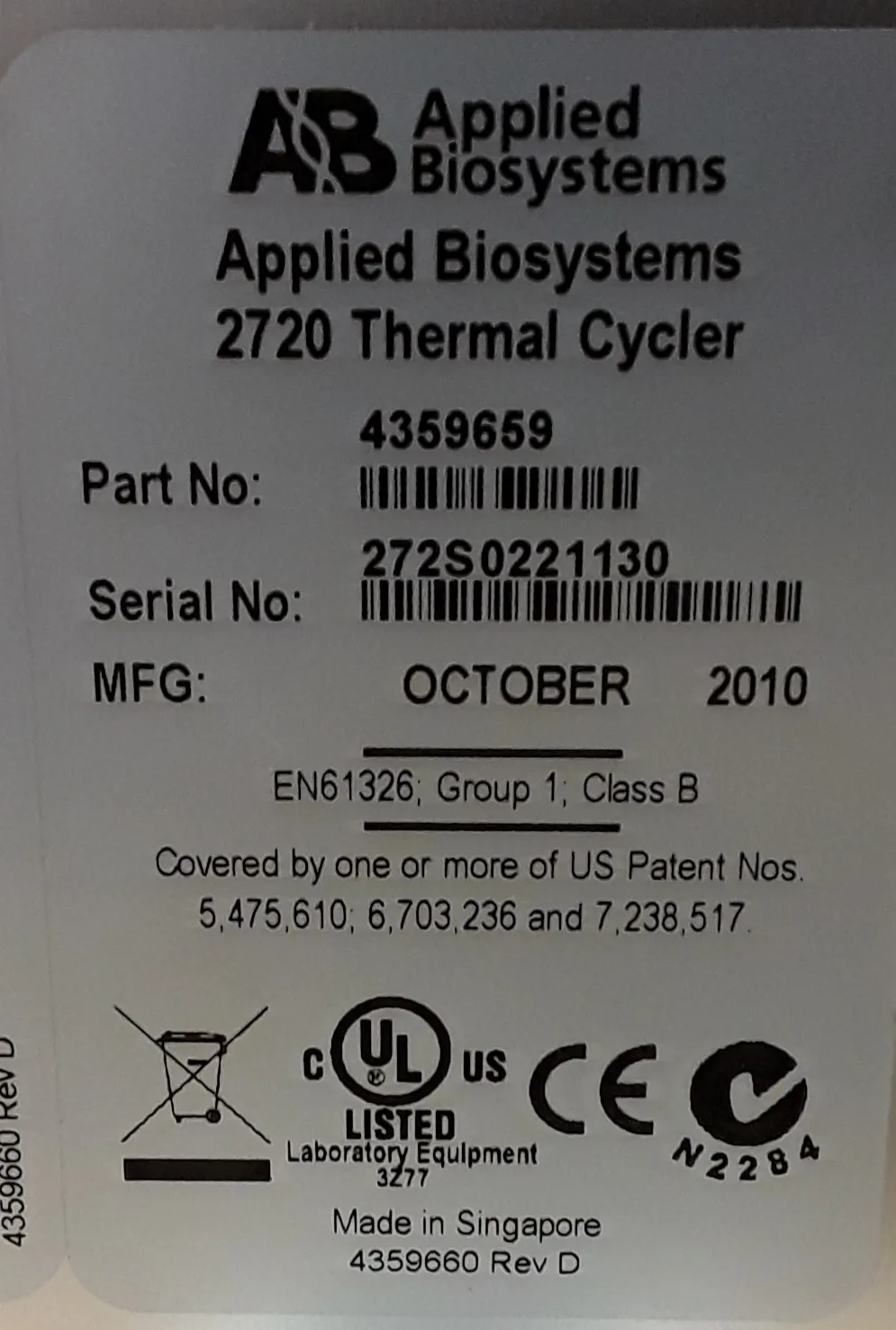 Bioanalytical Systems PCR Thermal Cycler - 2720 Thermal Cycler by Applied Biosystems