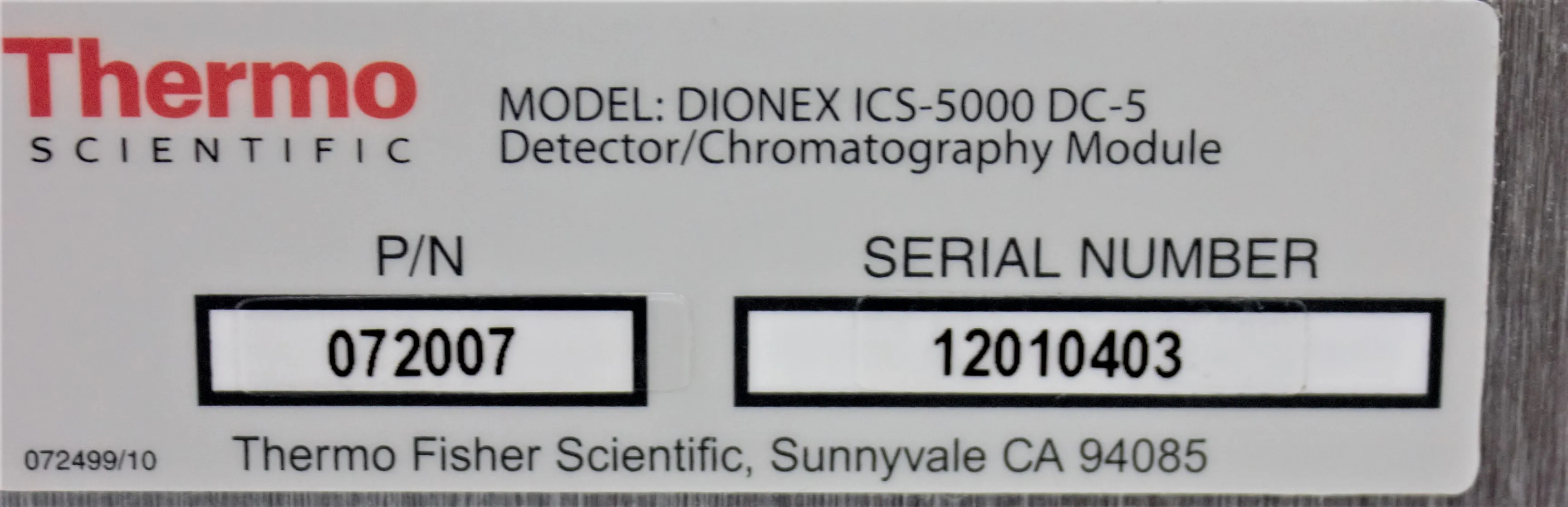 Thermo Scientific Dionex ICS-5000+ DC-5 Detector