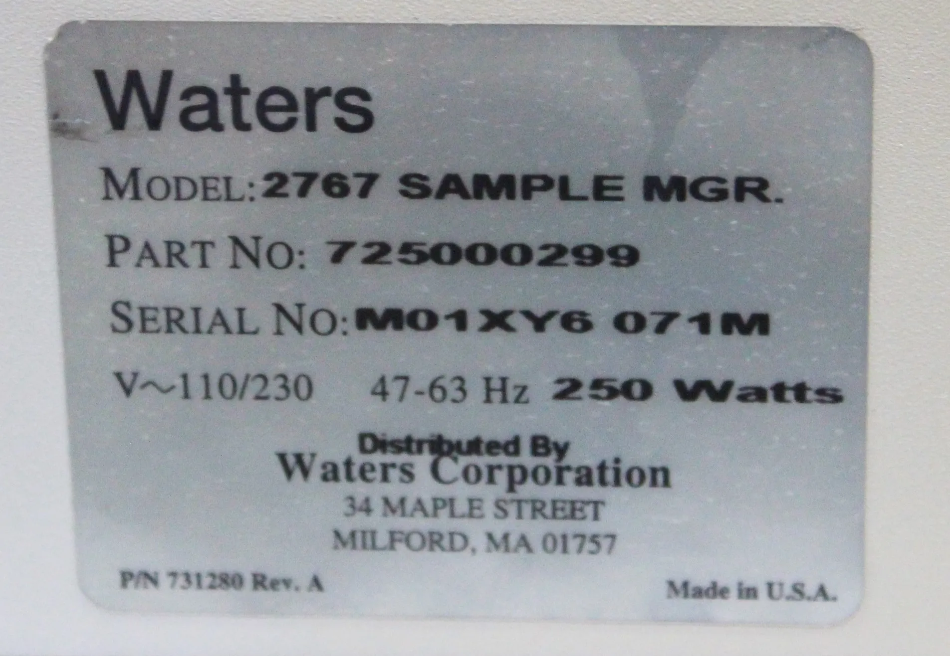 Waters 2767 Sample Manager Auto Sampler HPLC / FPLC / GC / CE