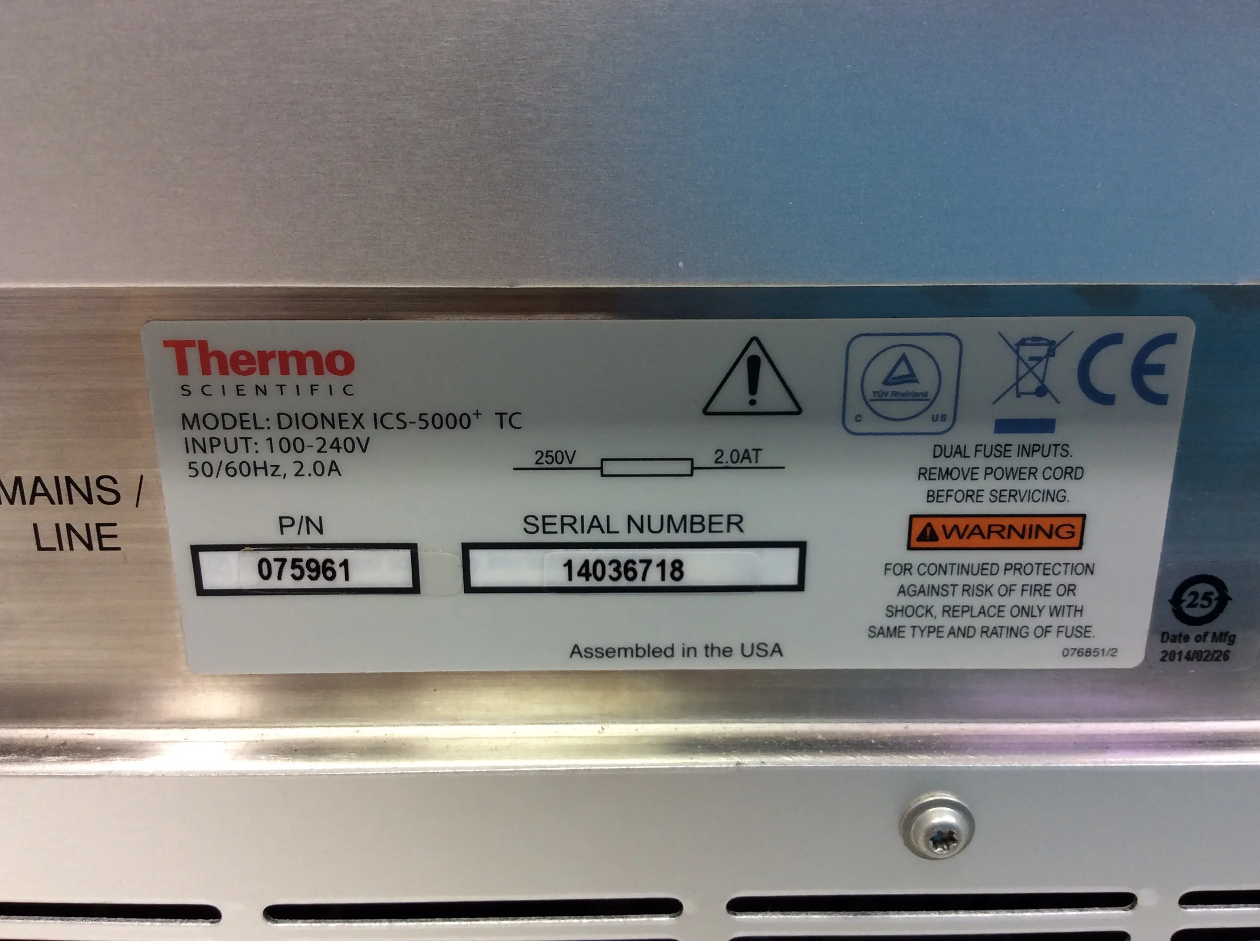 Thermo Scientific Dionex ICS-5000+TC Laboratory Accessory