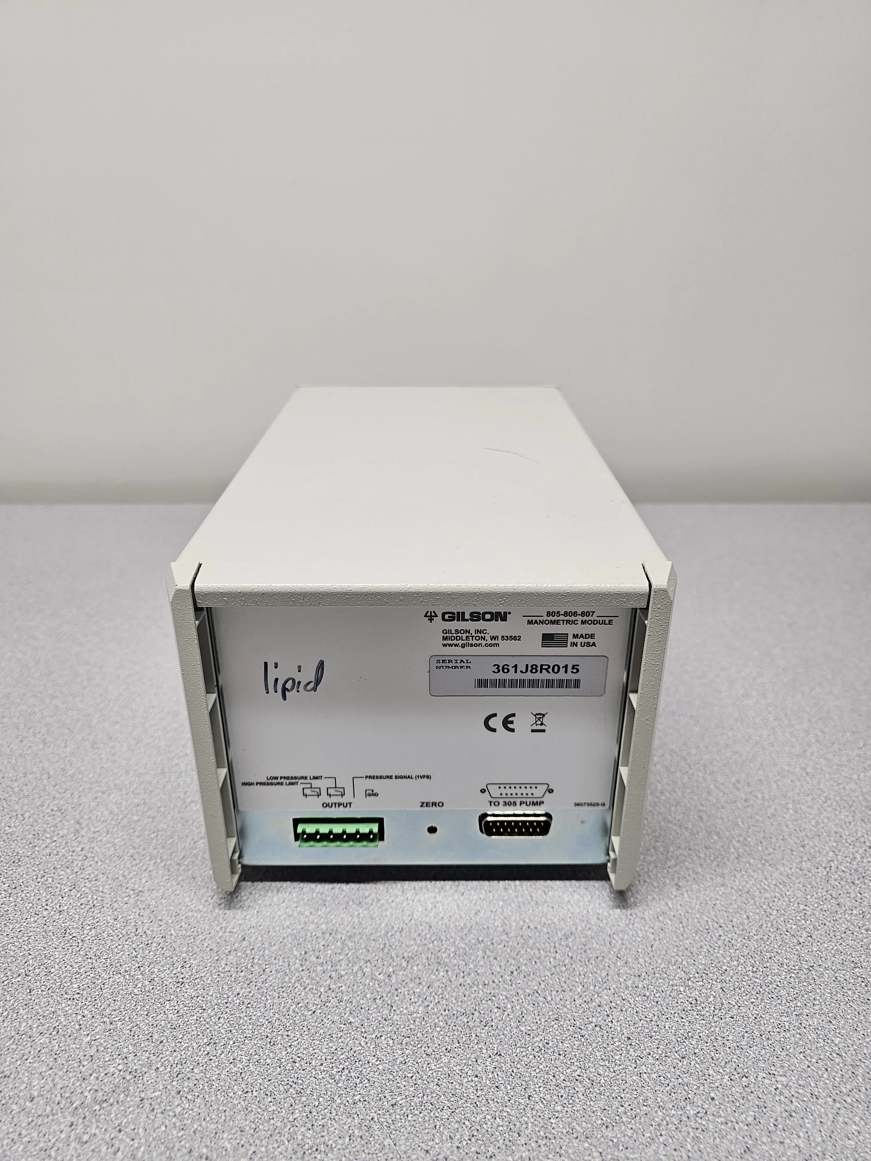 Gilson 806 Manometric Module 806 0-50 ml/min 4600 PSI Used Laboratory Equipment