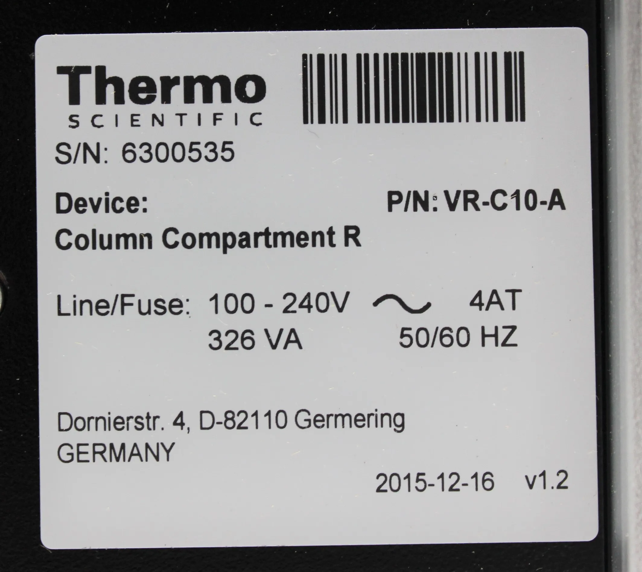 Thermo Fisher VR-C10-A Column Compartment HPLC System - Used